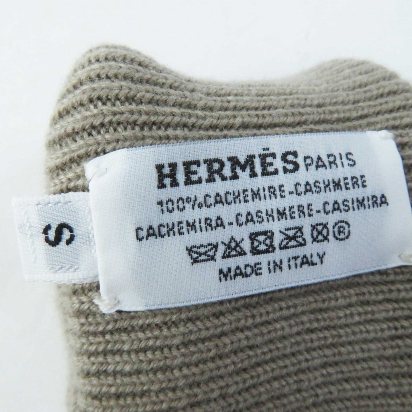 HERMES gloves cashmere Greige Ivory Hope S