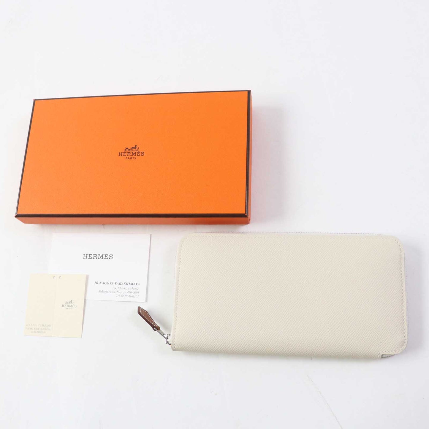 HERMES Long Wallet Purse Epsom Kle Azap Long Silk Inn