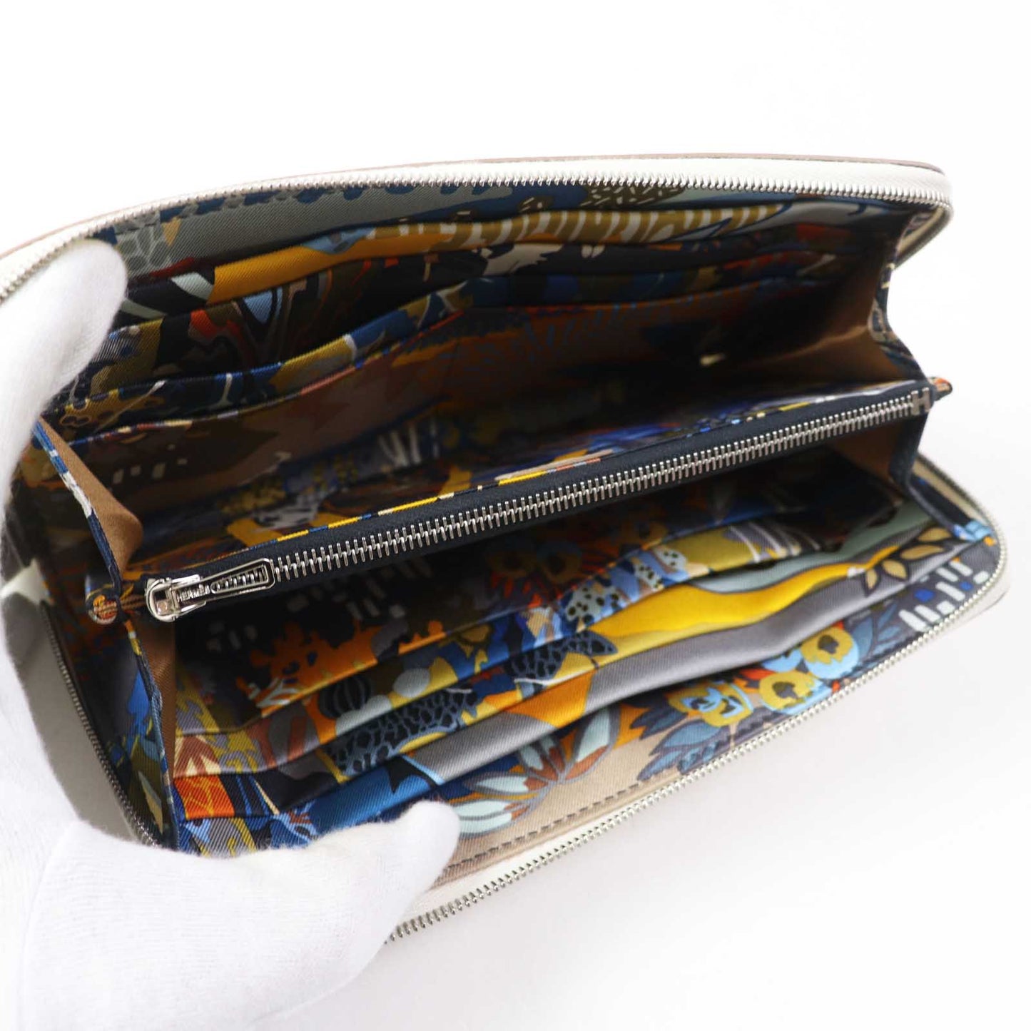 HERMES Long Wallet Purse Epsom Kle Azap Long Silk Inn