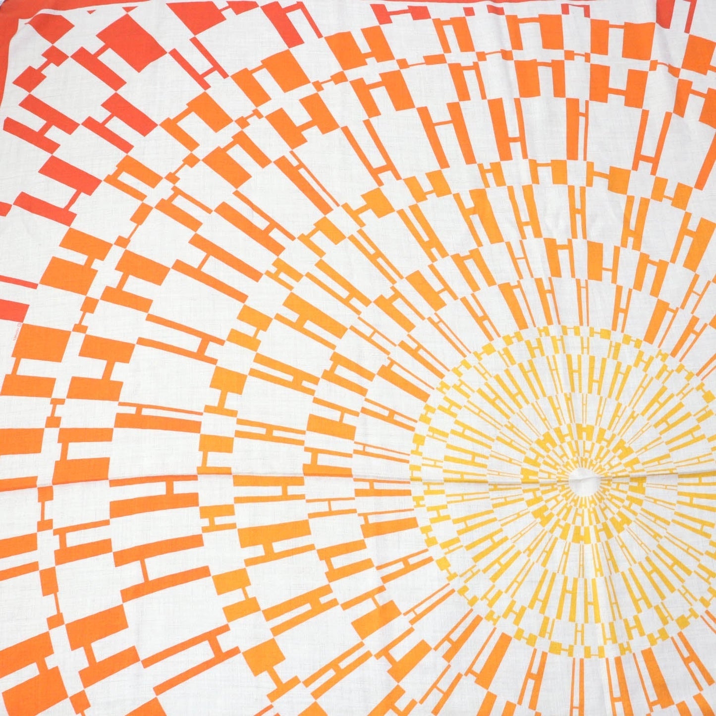 HERMES Stall cashmere Orange Carre140 Caregean
