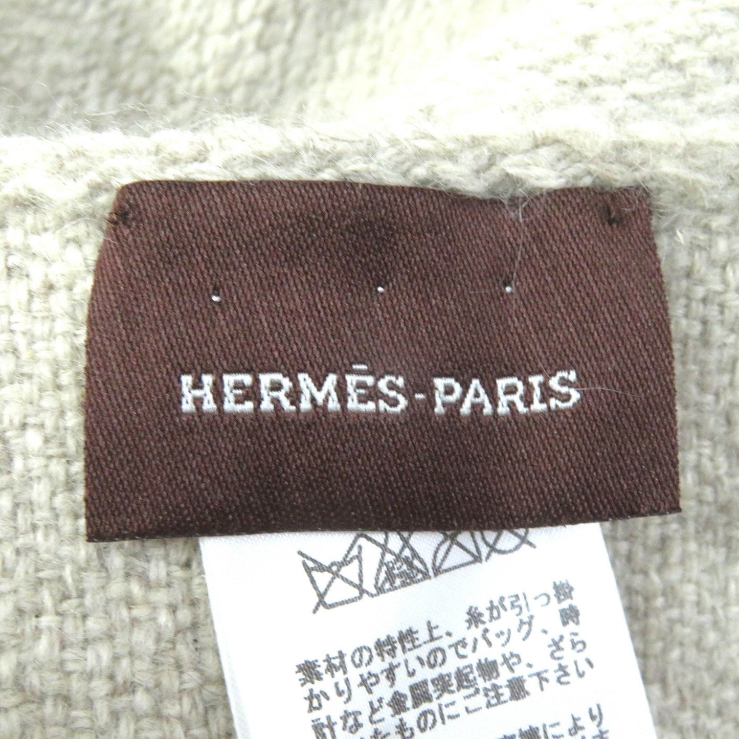 HERMES shawl yak Beige blue
