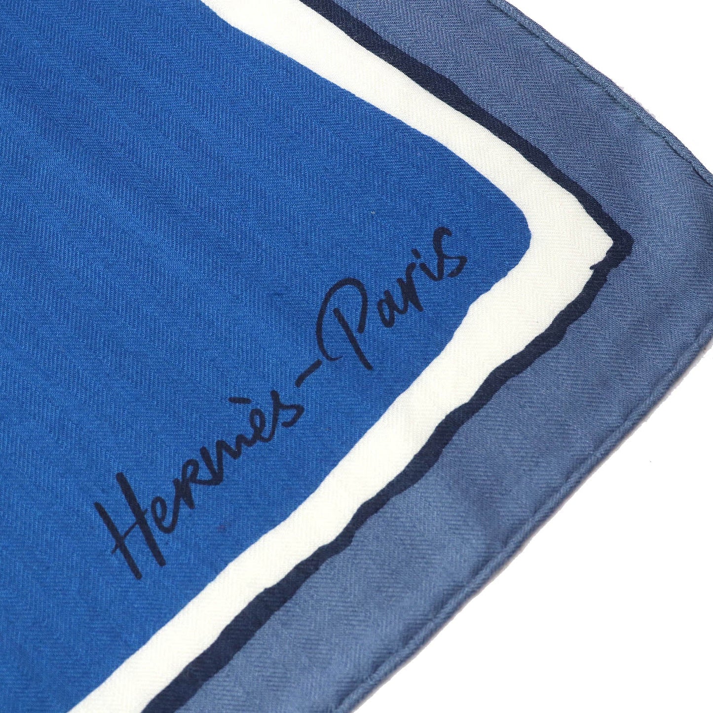 HERMES scarf cashmere blue Libre Comme Pegase