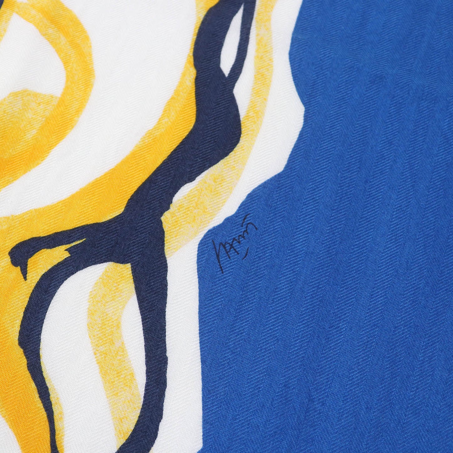 HERMES scarf cashmere blue Libre Comme Pegase