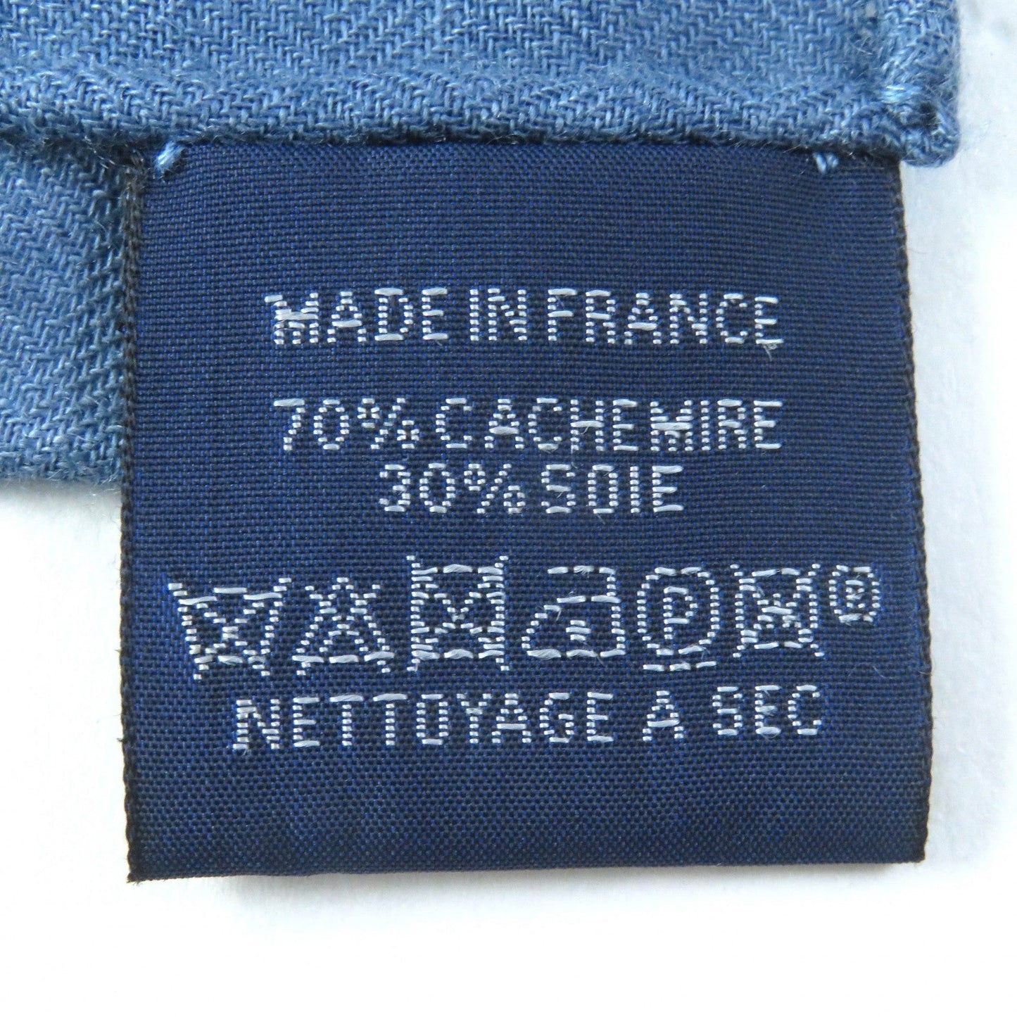 HERMES scarf cashmere blue Libre Comme Pegase