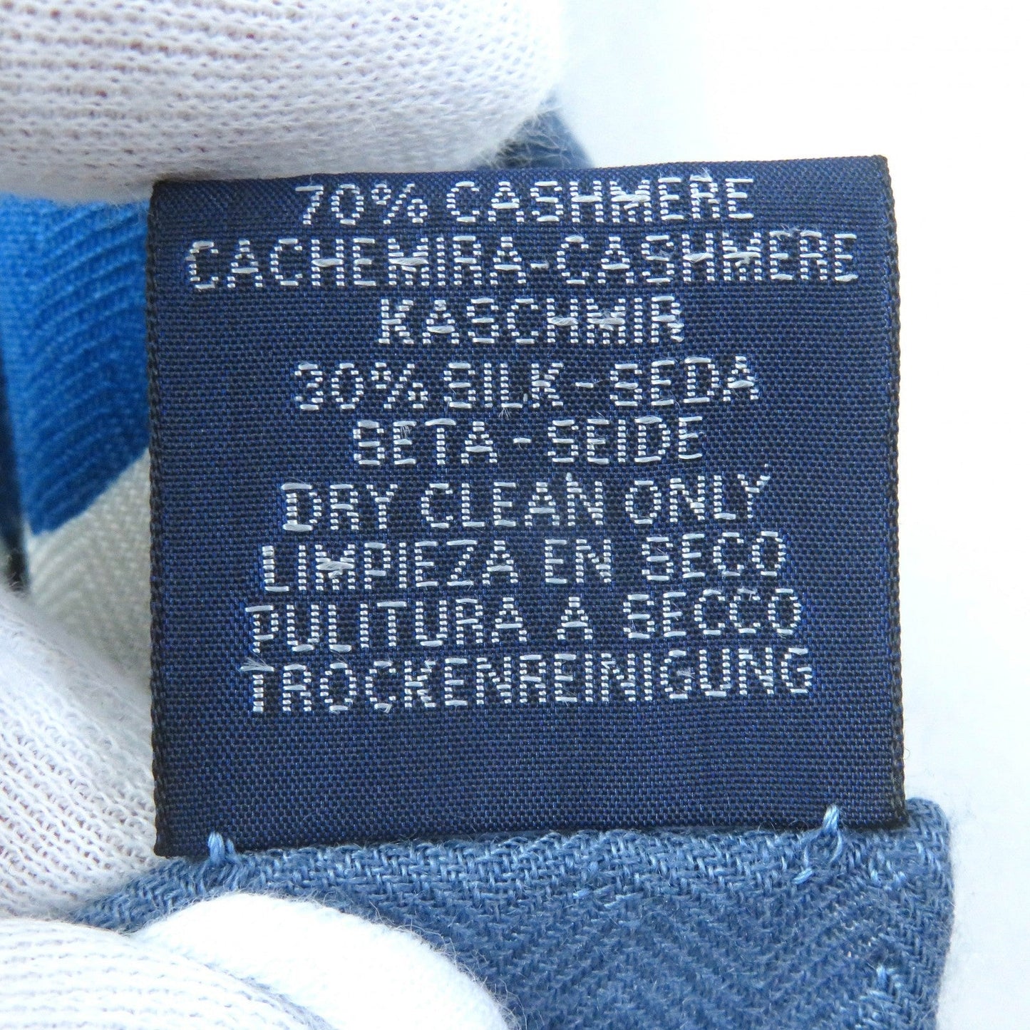HERMES scarf cashmere blue Libre Comme Pegase