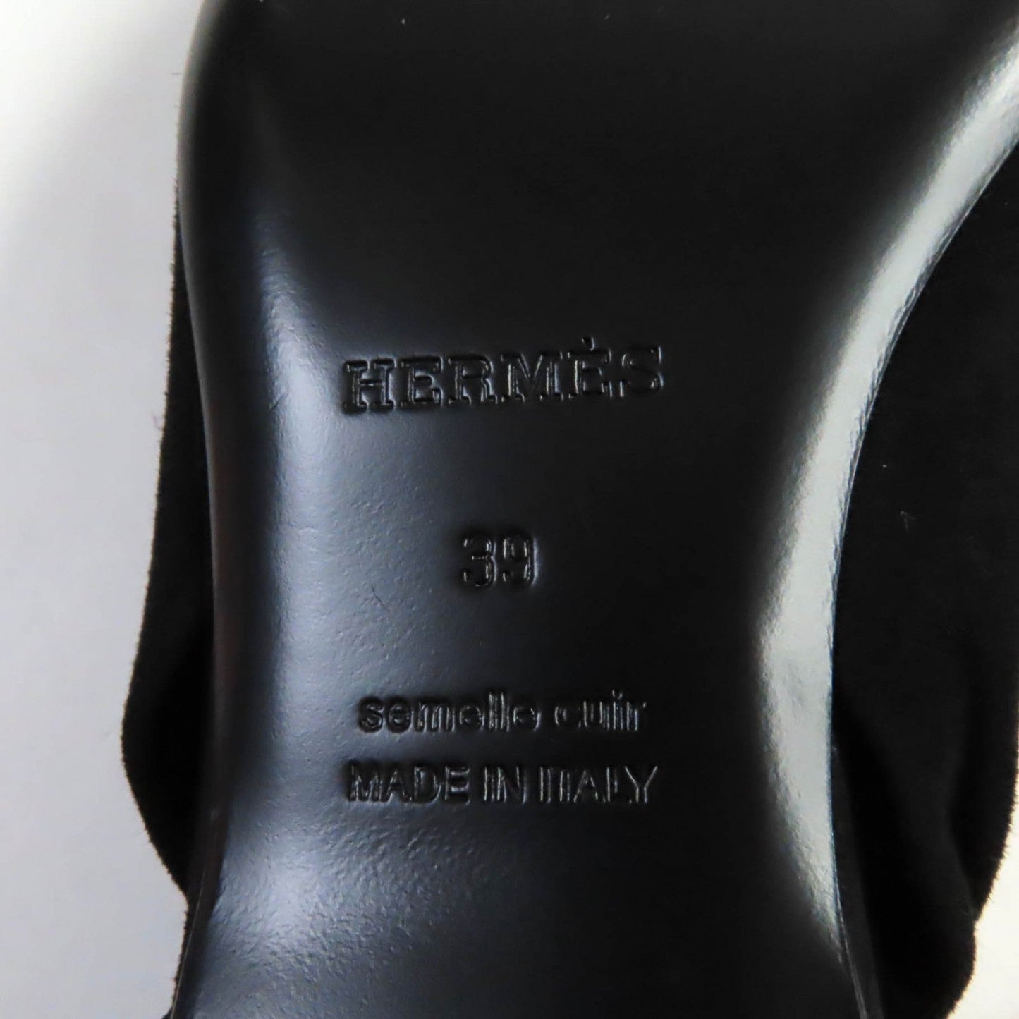 HERMES pumps Suede leather black 39