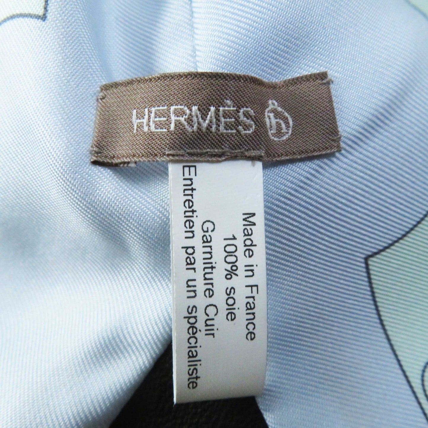 HERMES Stall Main: 100% silk, part: leather Blue type Mors et Gourmettes Bits and Chains Women Used