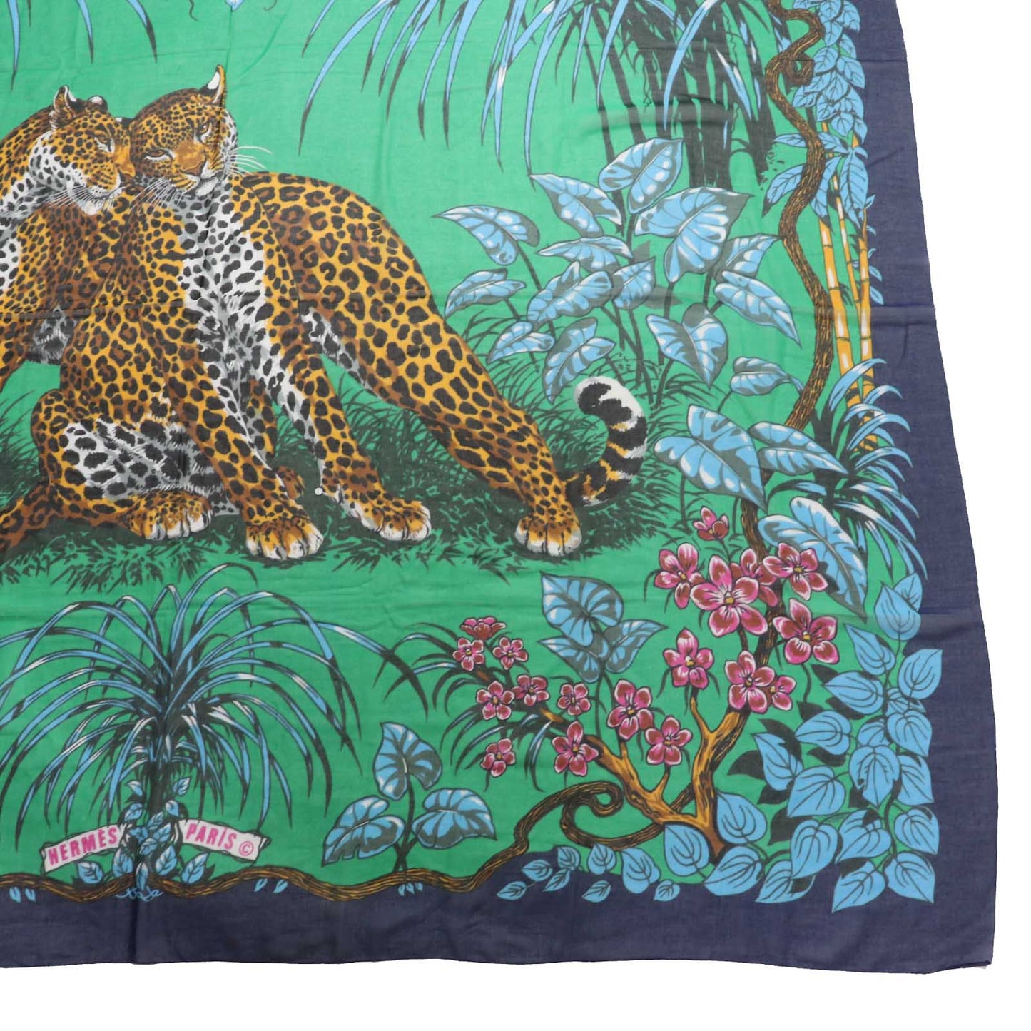 HERMES scarf Main: 100% cotton Multi Jungle Love Women Used