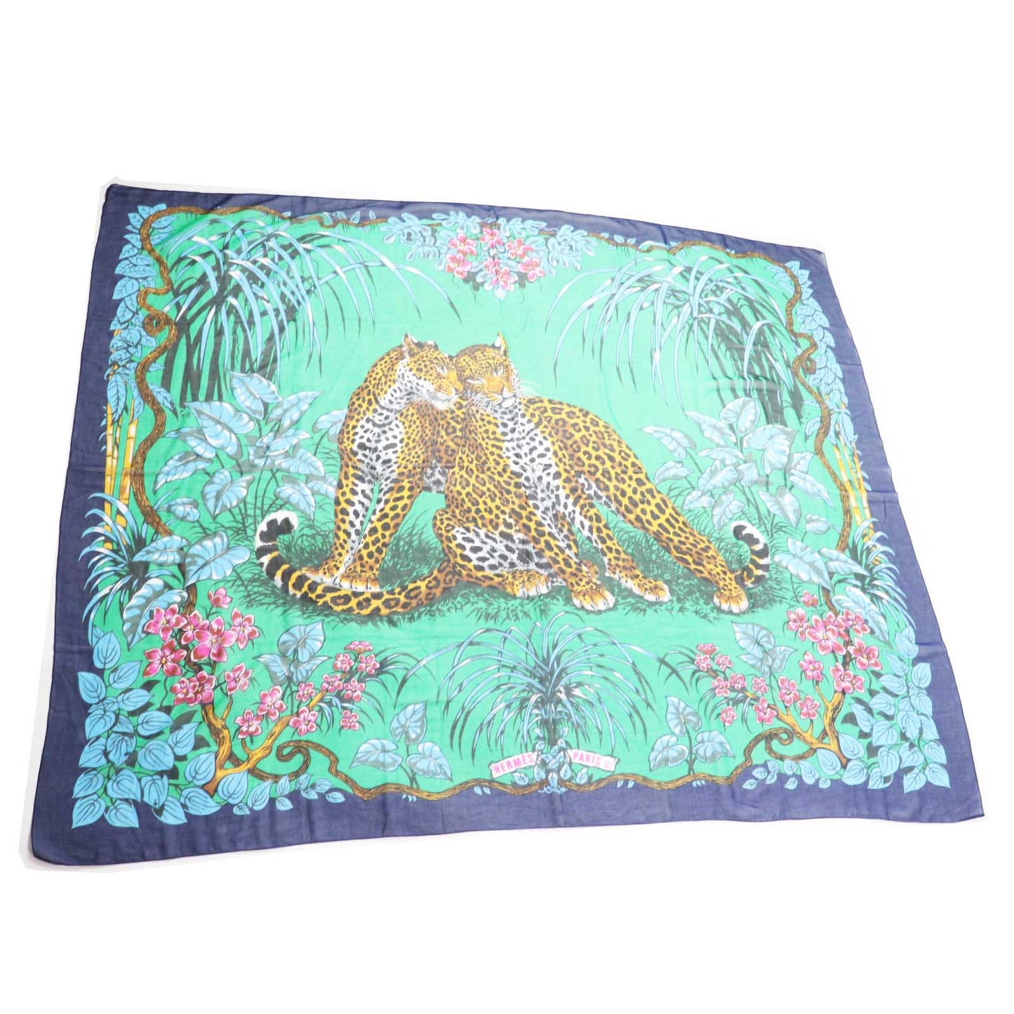 HERMES scarf Main: 100% cotton Multi Jungle Love Women Used