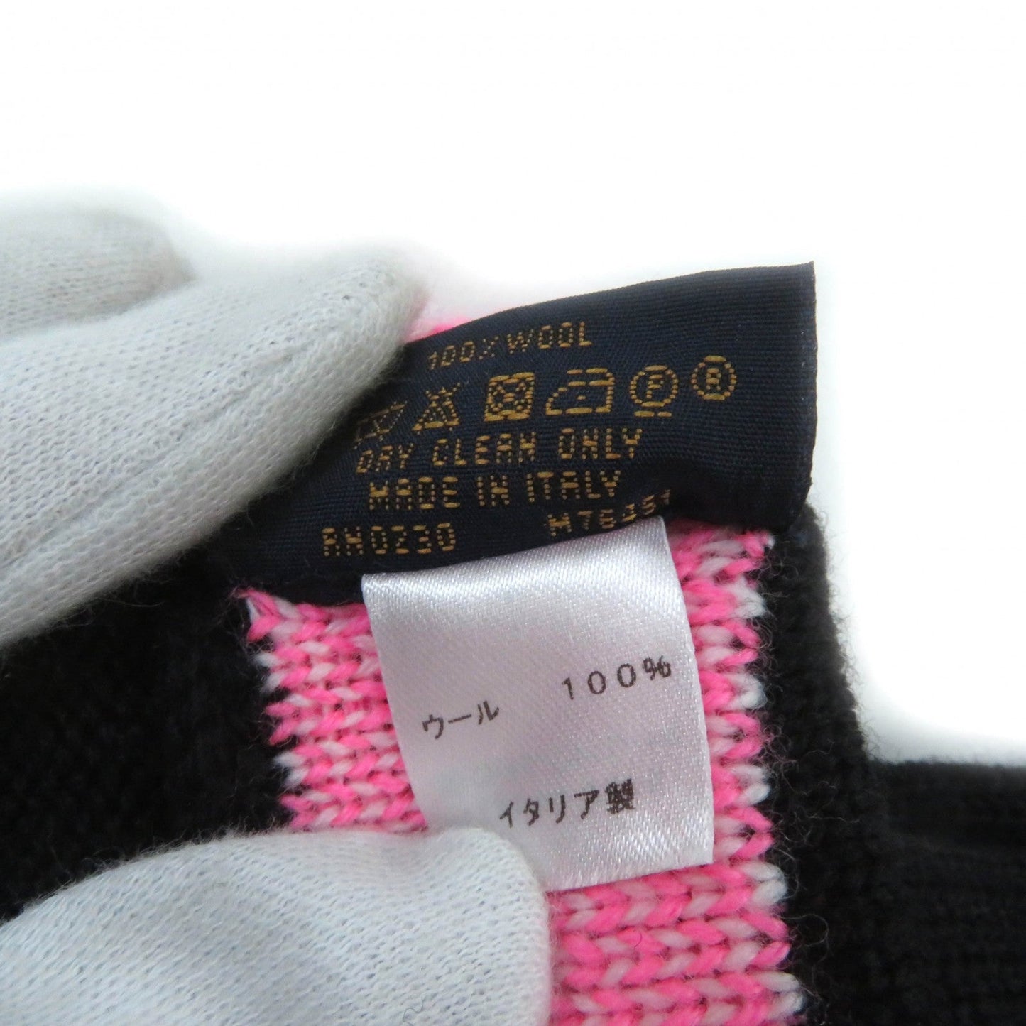 LOUIS VUITTON gloves M76451 wool Black pink Gon