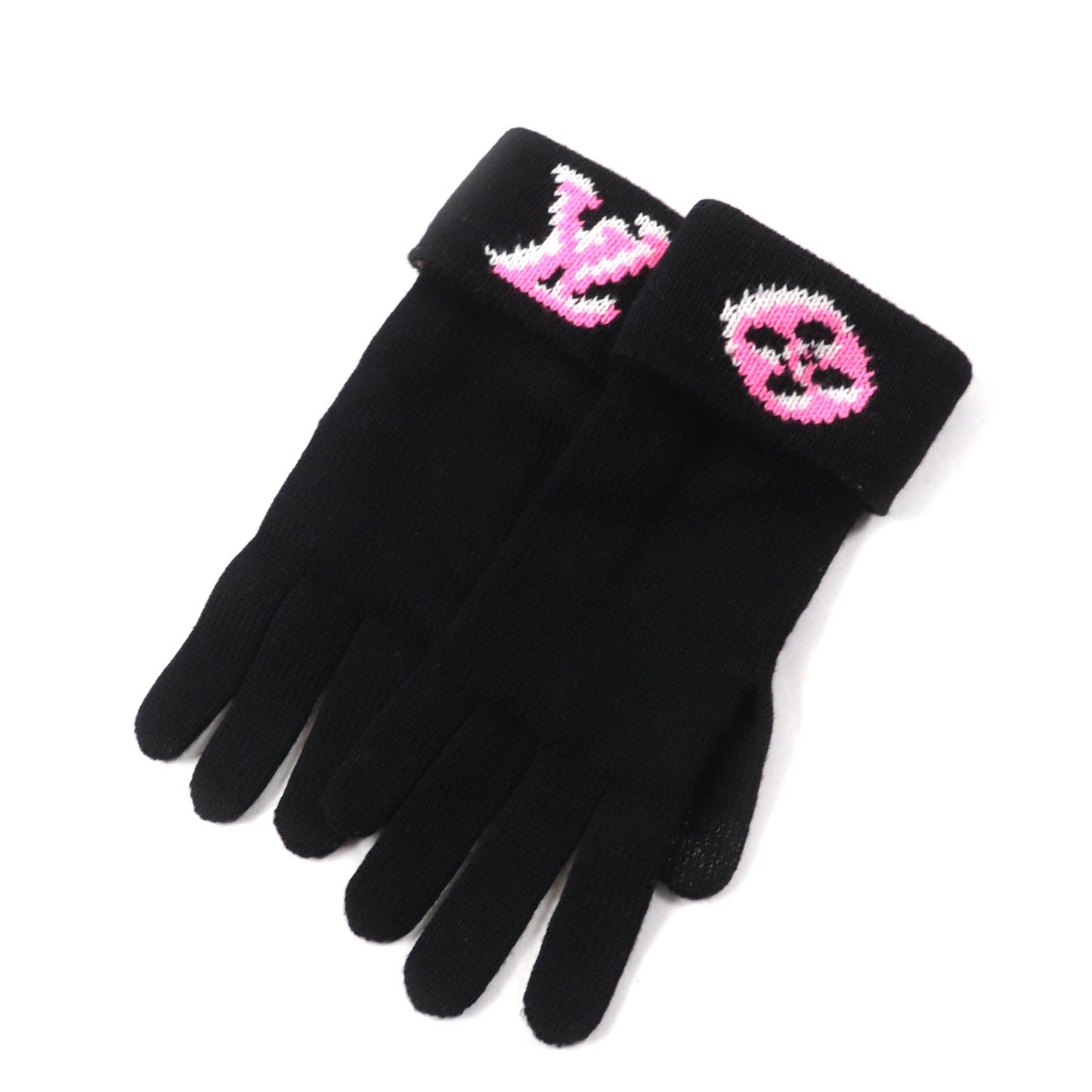 LOUIS VUITTON gloves M76451 wool Black pink Gon