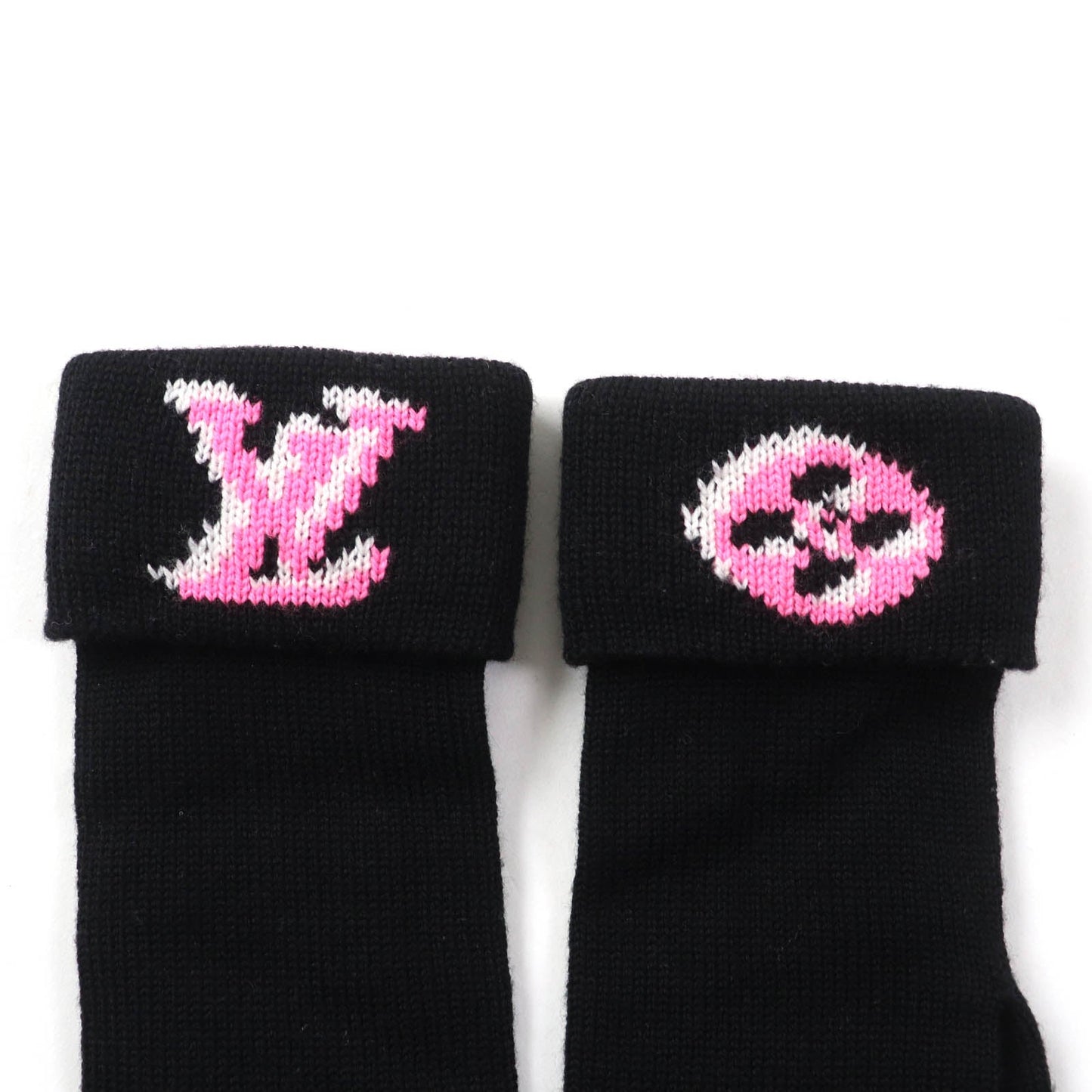 LOUIS VUITTON gloves M76451 wool Black pink Gon