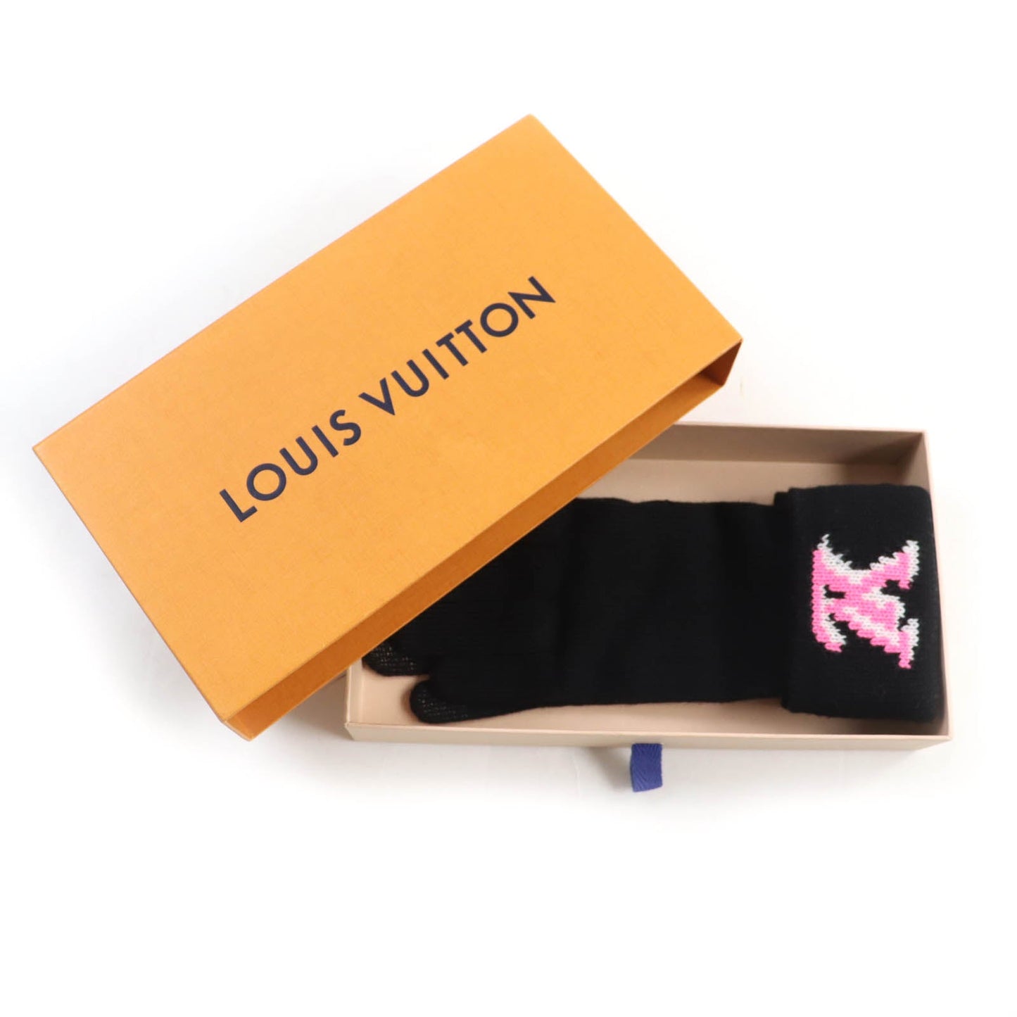LOUIS VUITTON gloves M76451 wool Black pink Gon