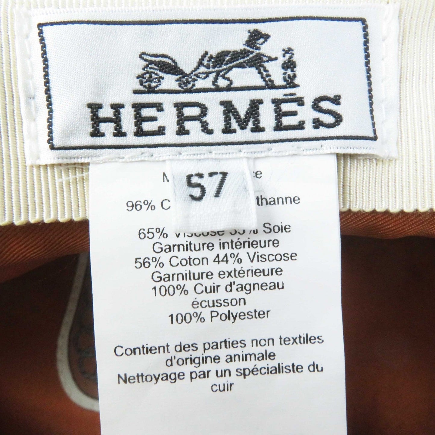 HERMES Casquette cotton Beige camel Kapoor Cricketis 57