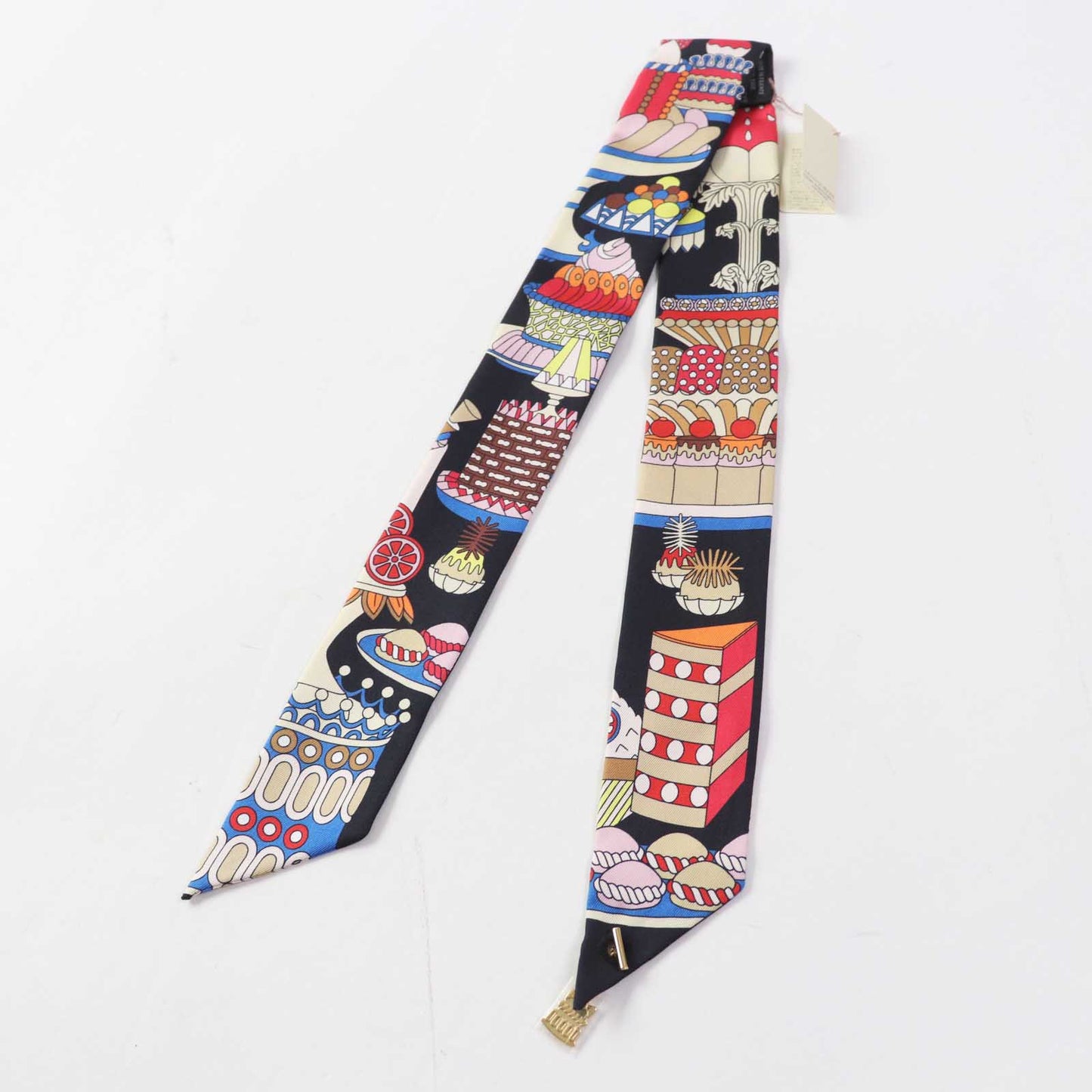 HERMES scarf silk Multi Twilly La Patisserie Francaise