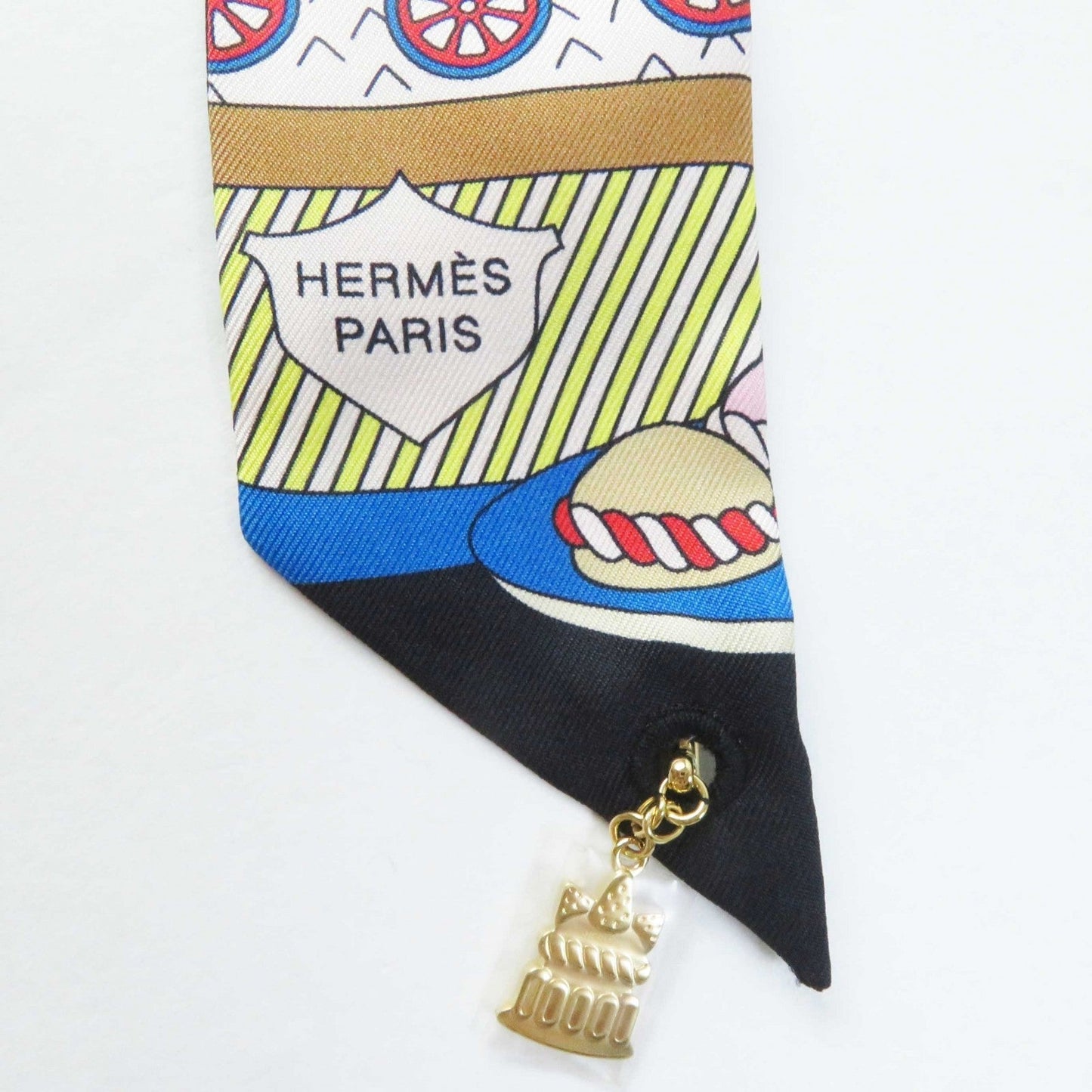 HERMES scarf silk Multi Twilly La Patisserie Francaise