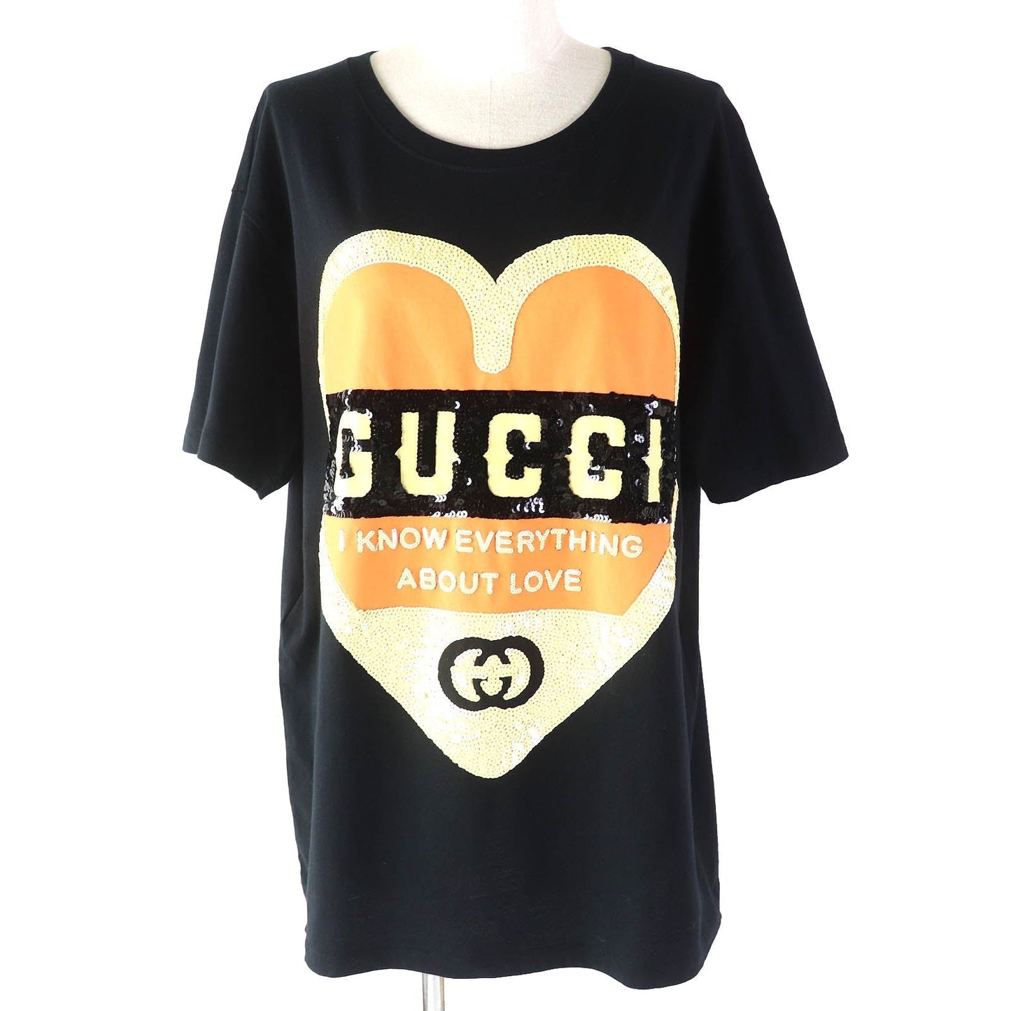 GUCCI Short sleeve T-shirt 492347 cotton Black Yellow Orange type L
