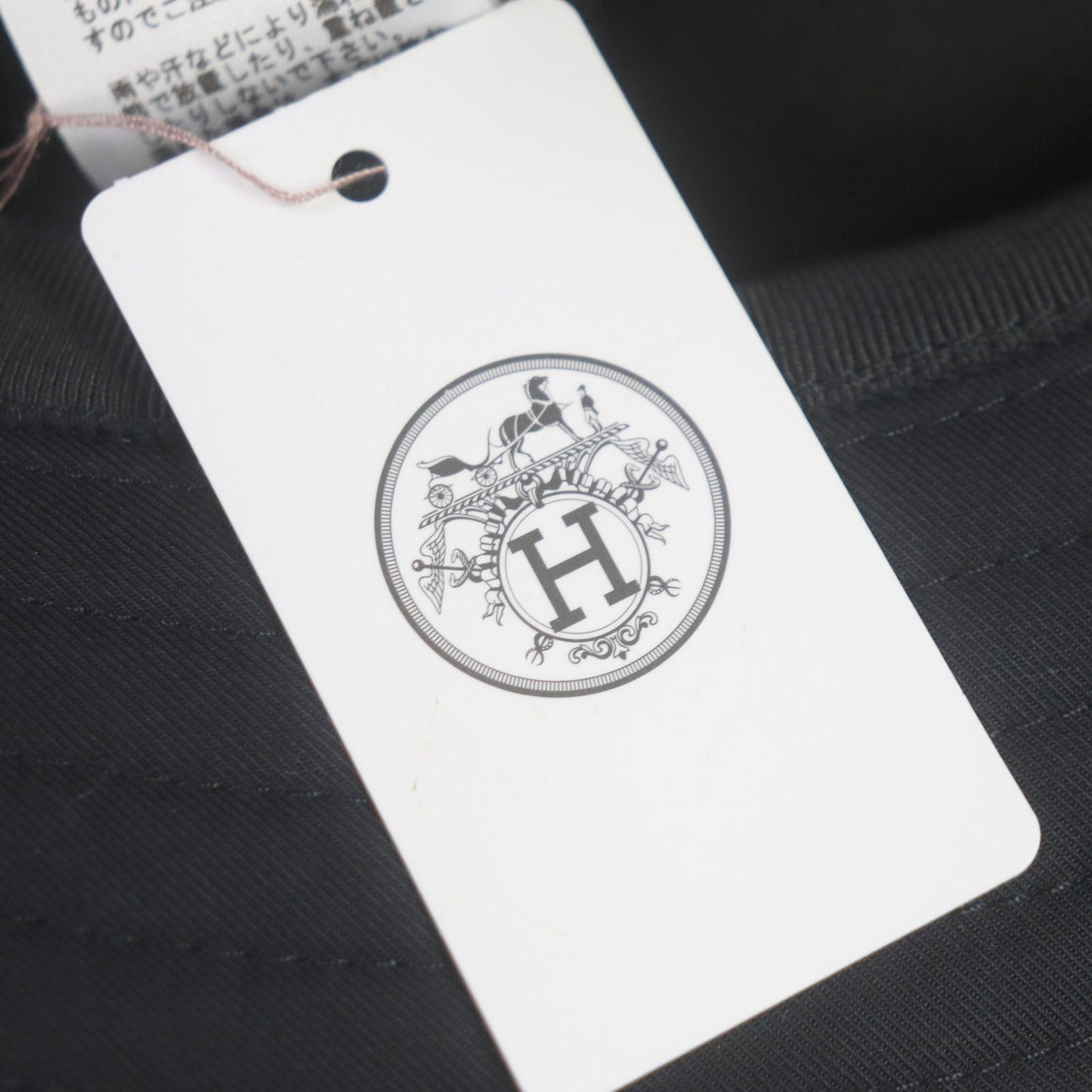 HERMES hat cotton black Fred Quarterbash 58