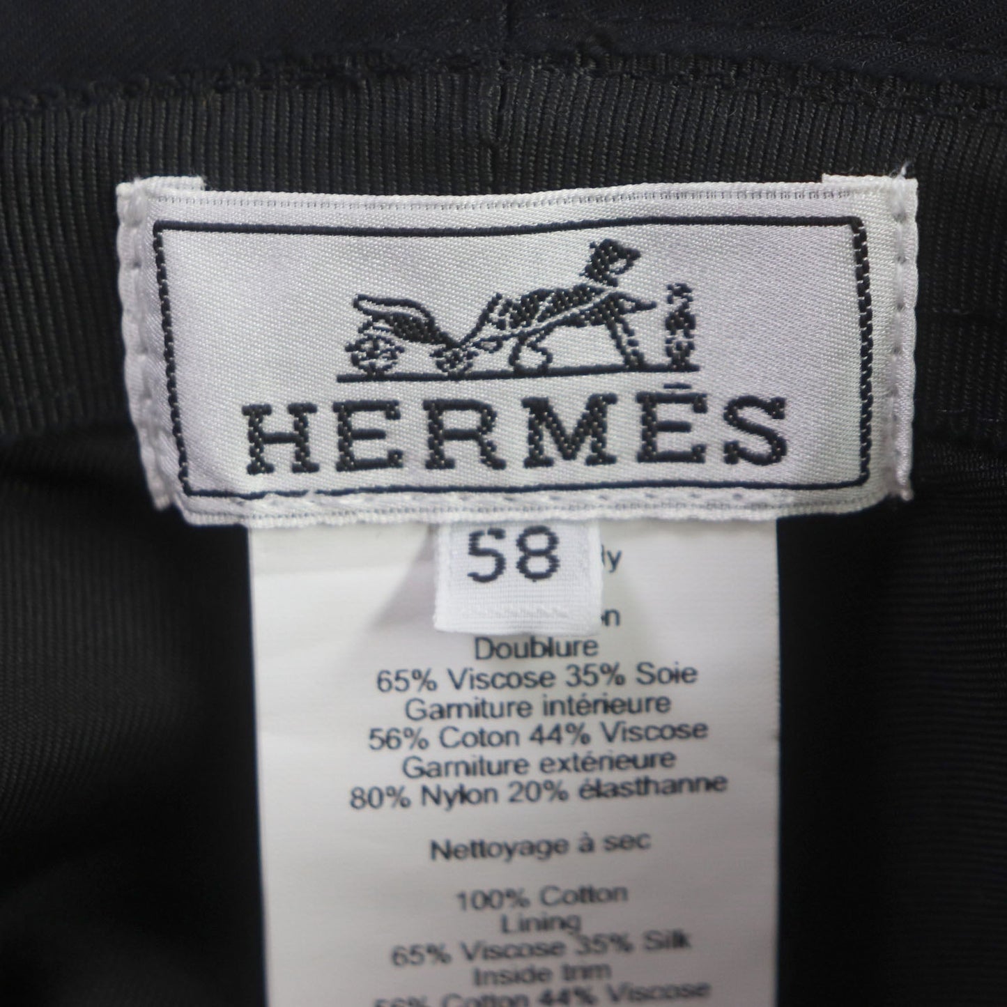 HERMES hat cotton black Fred Quarterbash 58