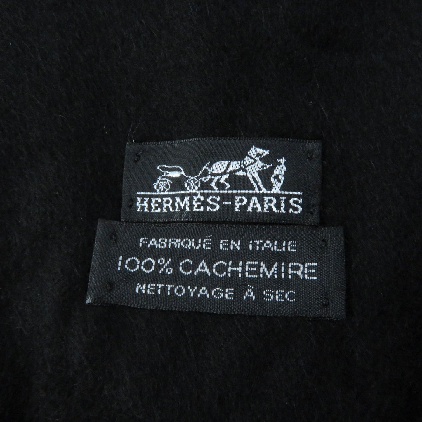 HERMES shawl cashmere black