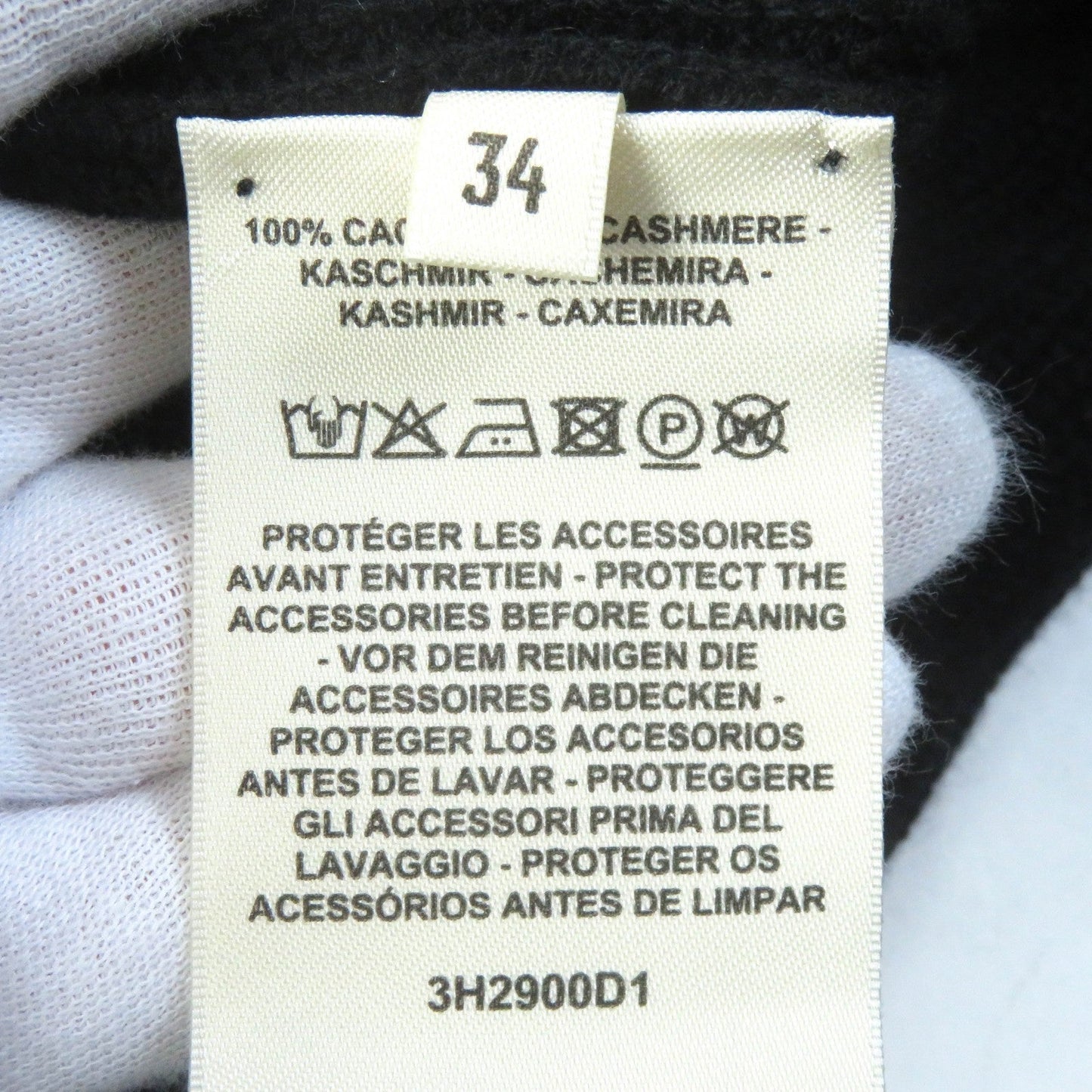 HERMES cardigan 3H2900D1 Main: 100% cashmere black Women 34 Used