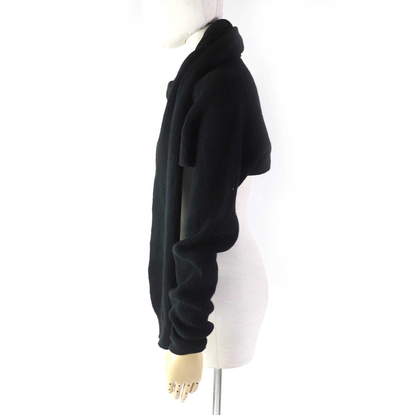 HERMES cardigan 3H2900D1 Main: 100% cashmere black Women 34 Used