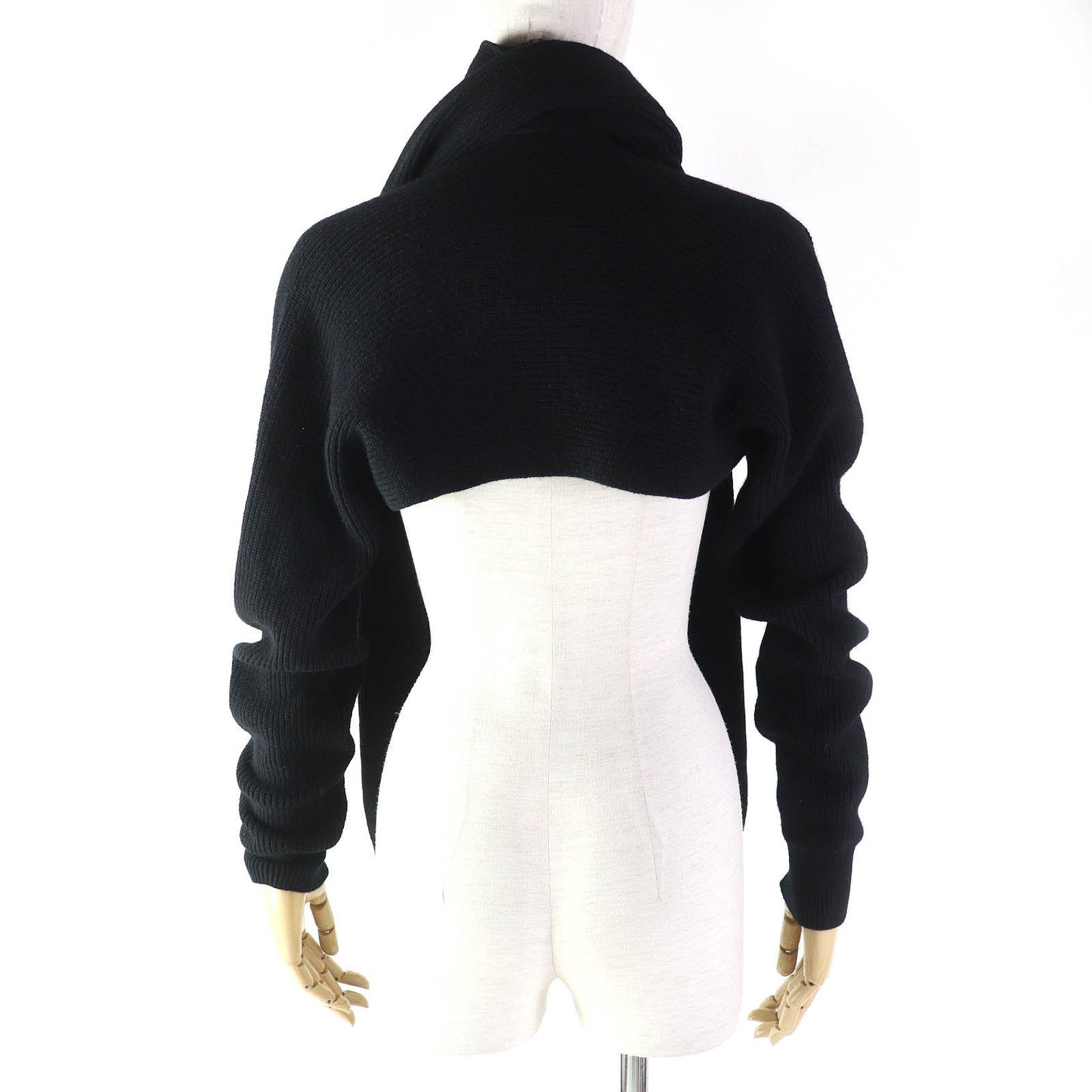 HERMES cardigan 3H2900D1 Main: 100% cashmere black Women 34 Used
