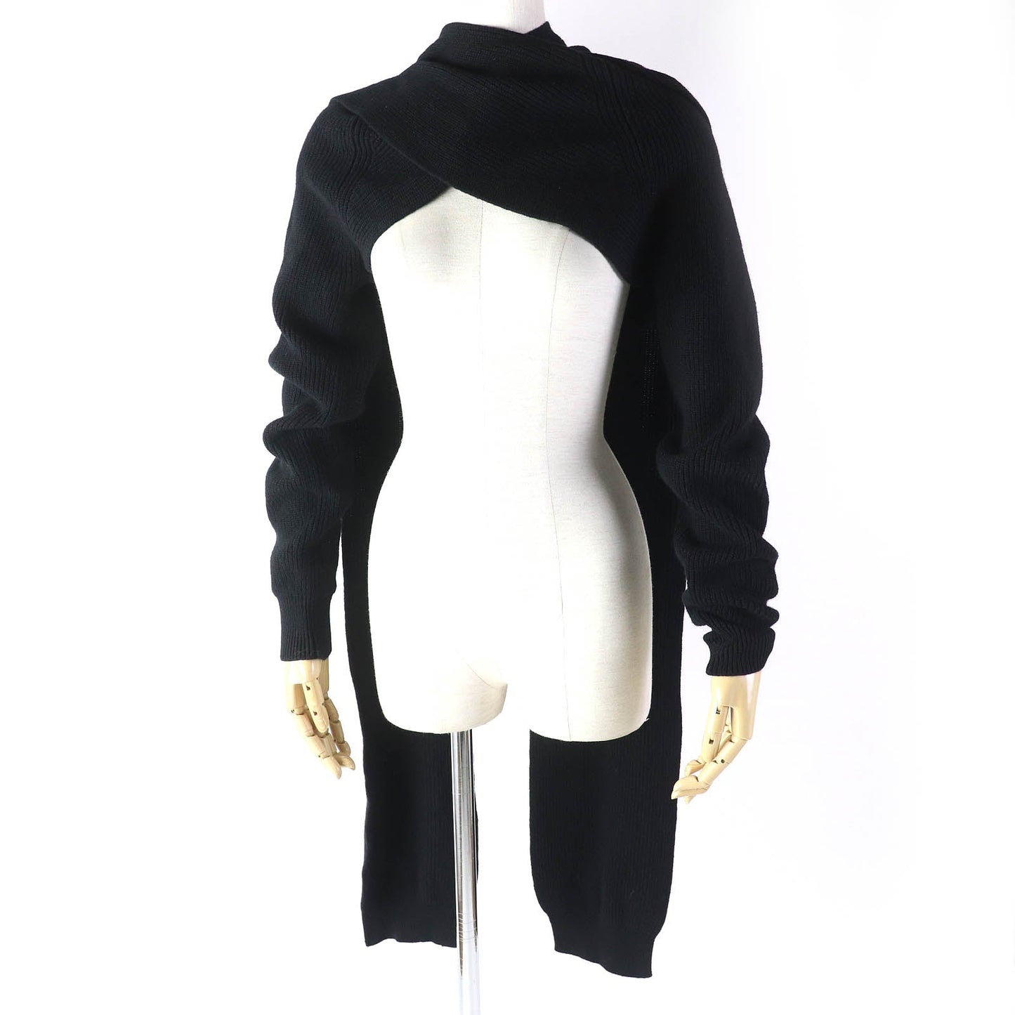 HERMES cardigan 3H2900D1 Main: 100% cashmere black Women 34 Used
