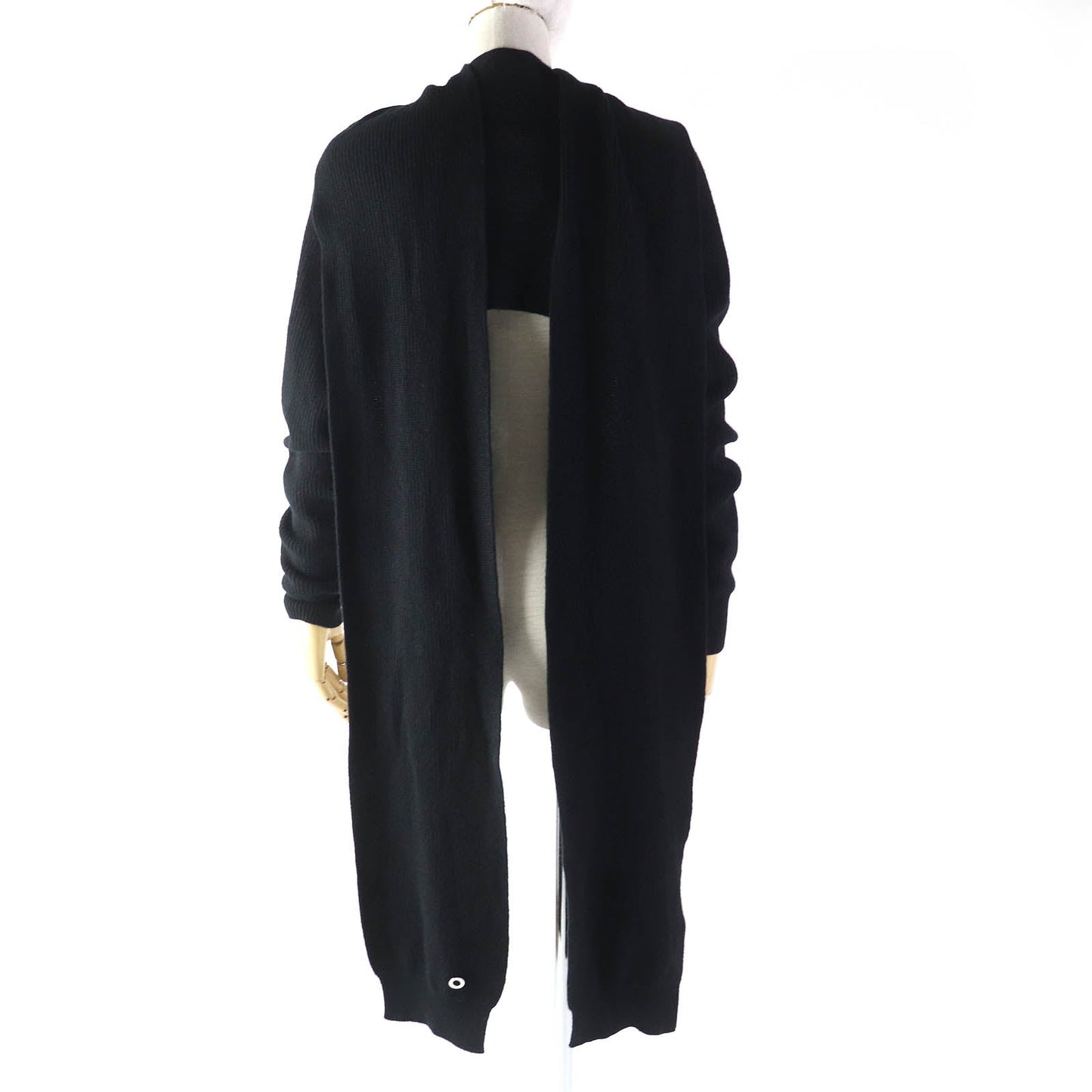 HERMES cardigan 3H2900D1 Main: 100% cashmere black Women 34 Used