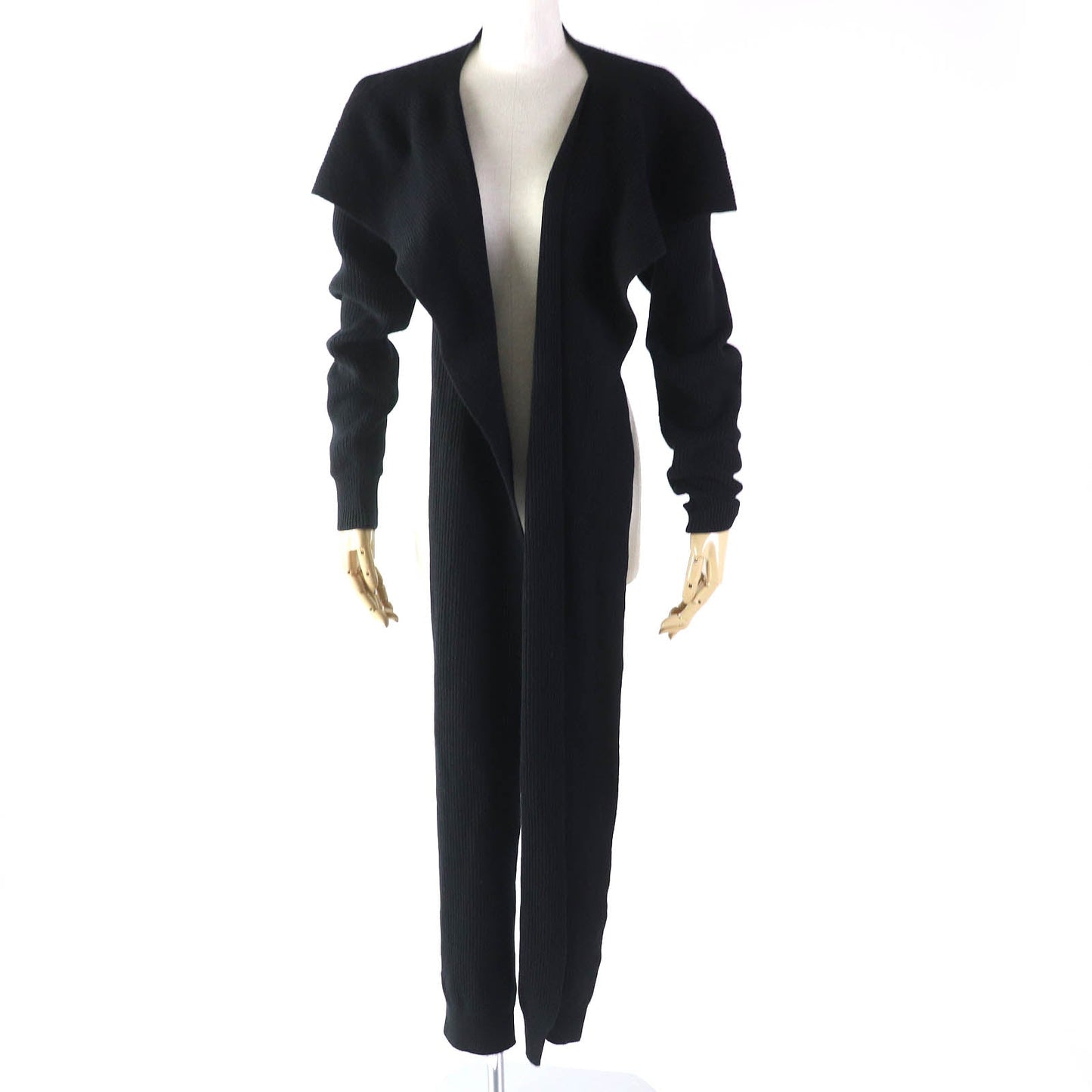 HERMES cardigan 3H2900D1 Main: 100% cashmere black Women 34 Used