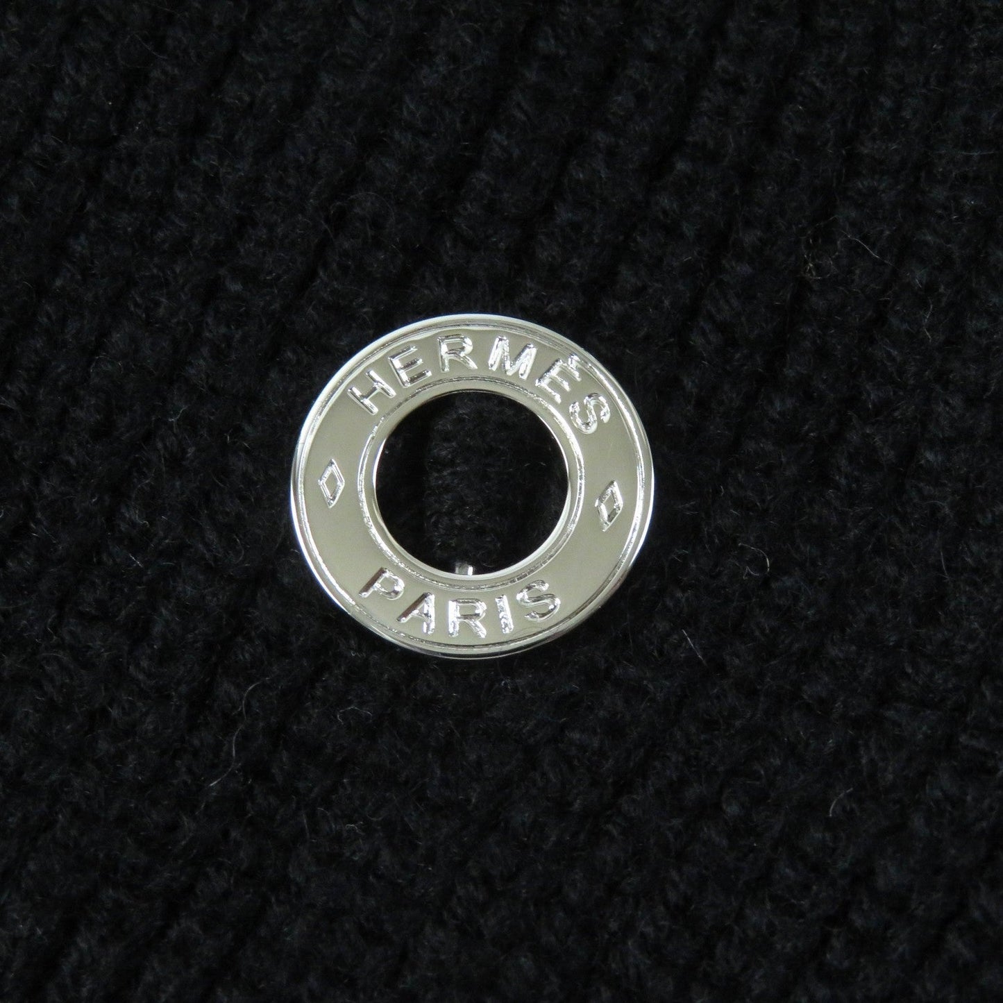 HERMES cardigan 3H2900D1 Main: 100% cashmere black Women 34 Used