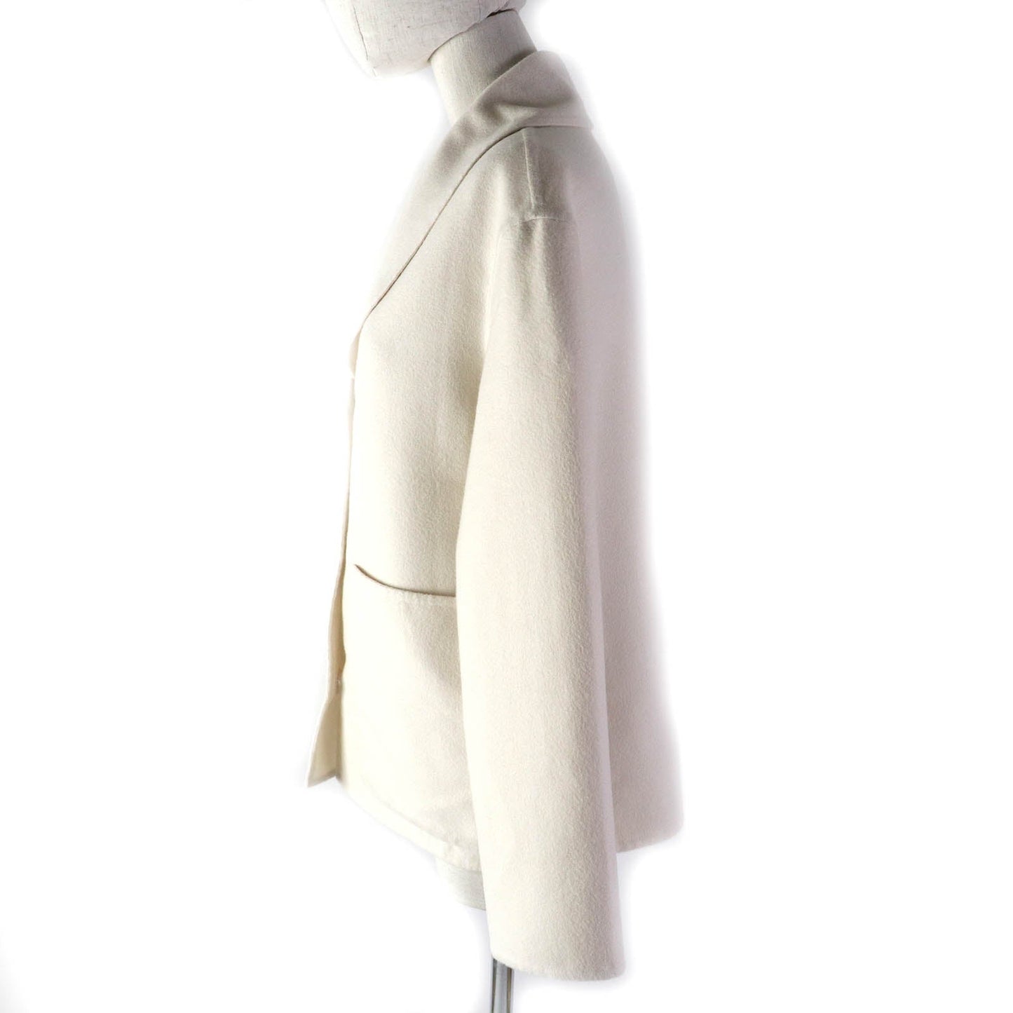 HERMES coat 3E0221DA cashmere white 38
