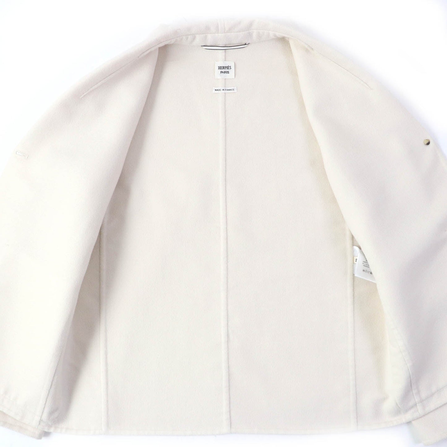 HERMES coat 3E0221DA cashmere white 38