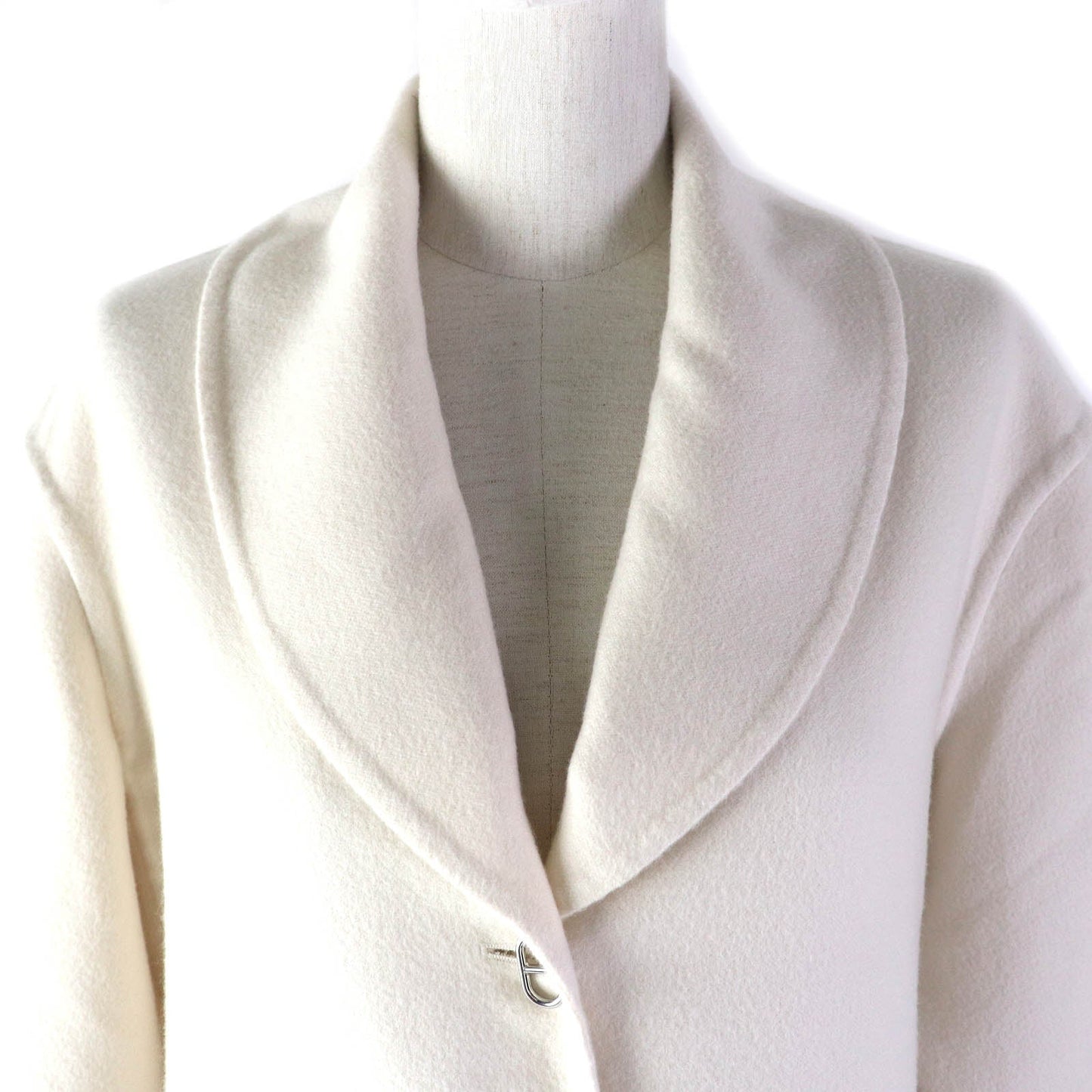 HERMES coat 3E0221DA cashmere white 38