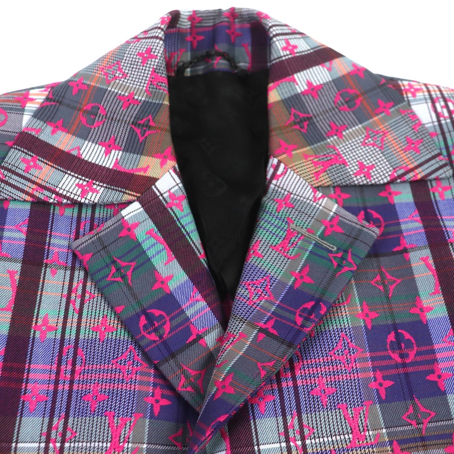 LOUIS VUITTON Chester coat wool Pink multi 48