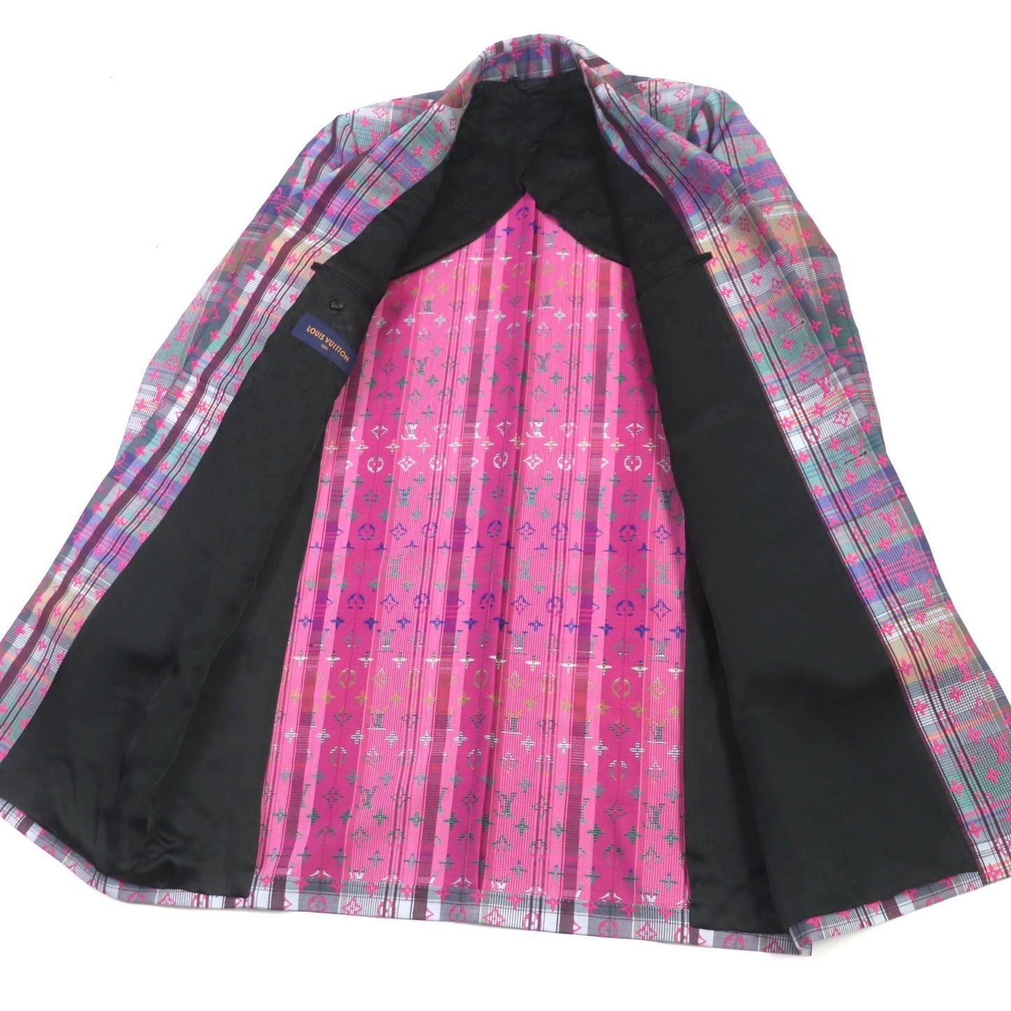 LOUIS VUITTON Chester coat wool Pink multi 48