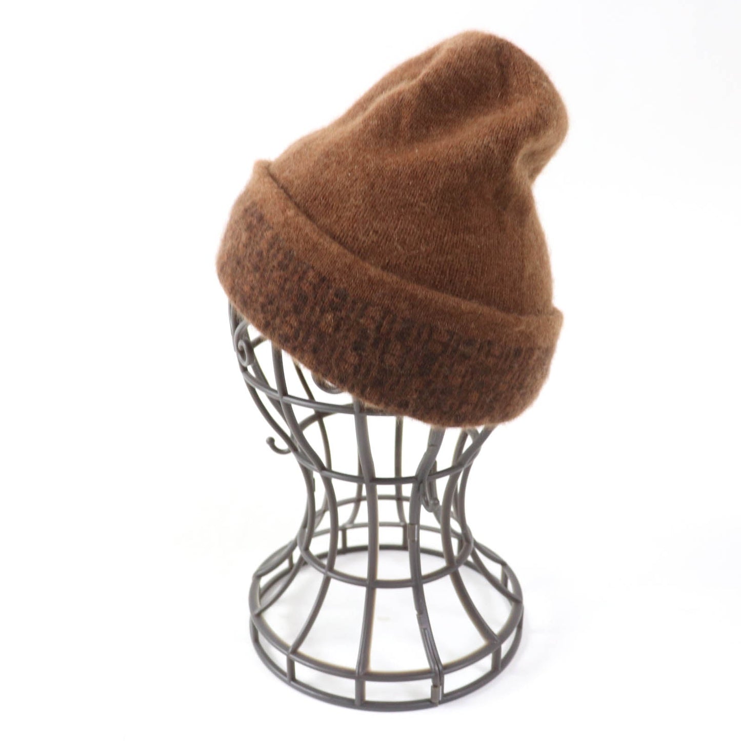 HERMES Knit cap cashmere Brown