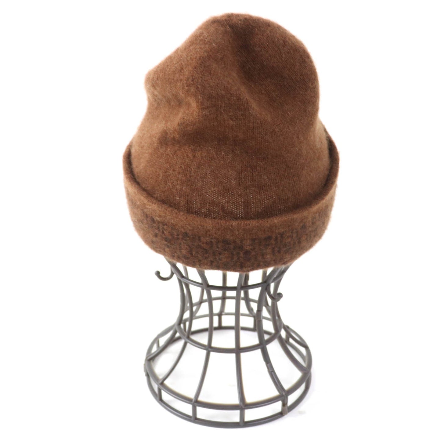 HERMES Knit cap cashmere Brown