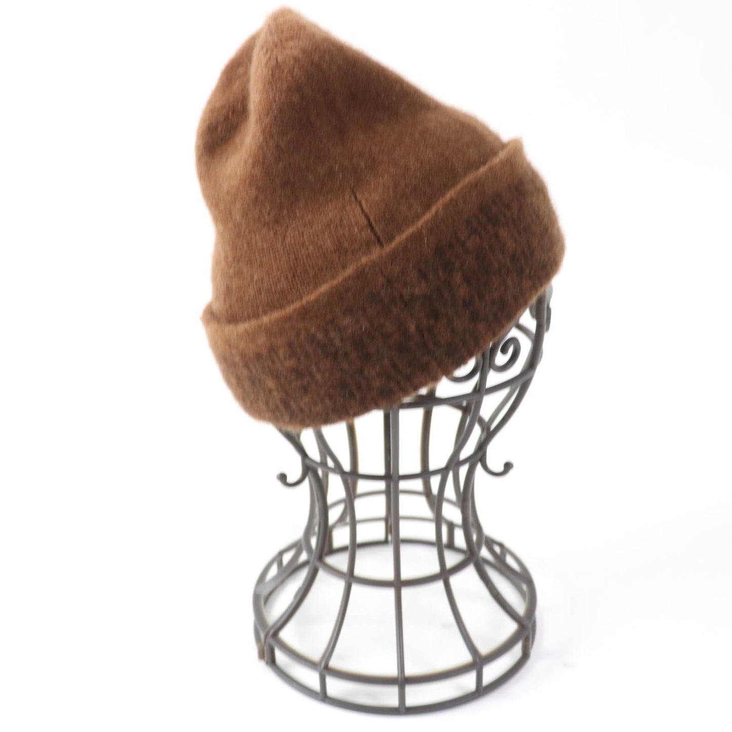 HERMES Knit cap cashmere Brown