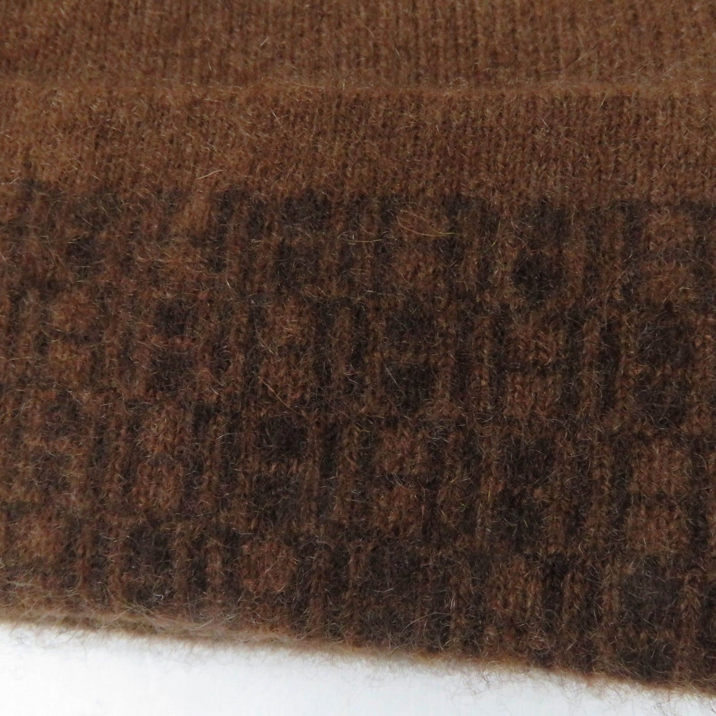 HERMES Knit cap cashmere Brown