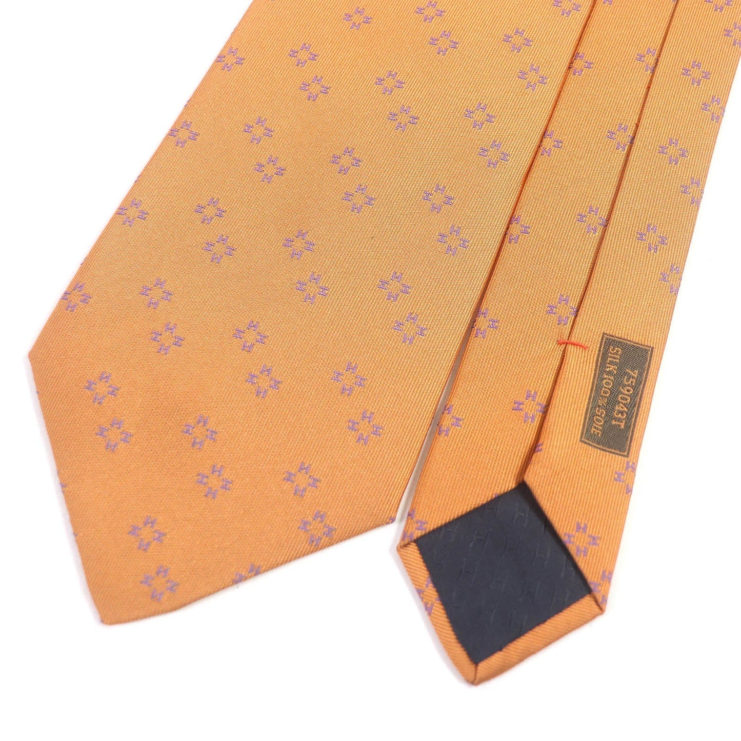 HERMES tie silk Orange