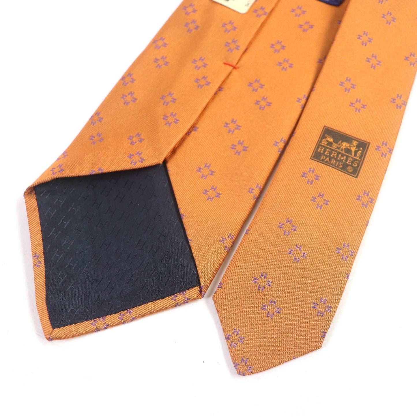 HERMES tie silk Orange