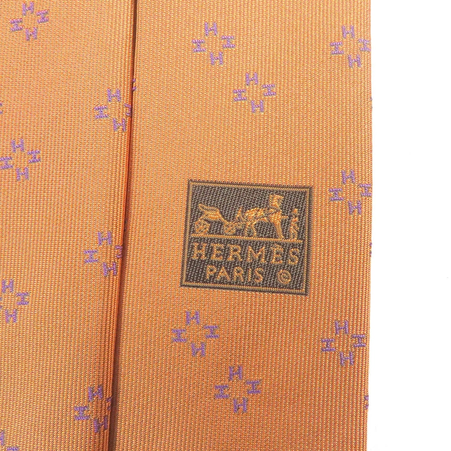 HERMES tie silk Orange