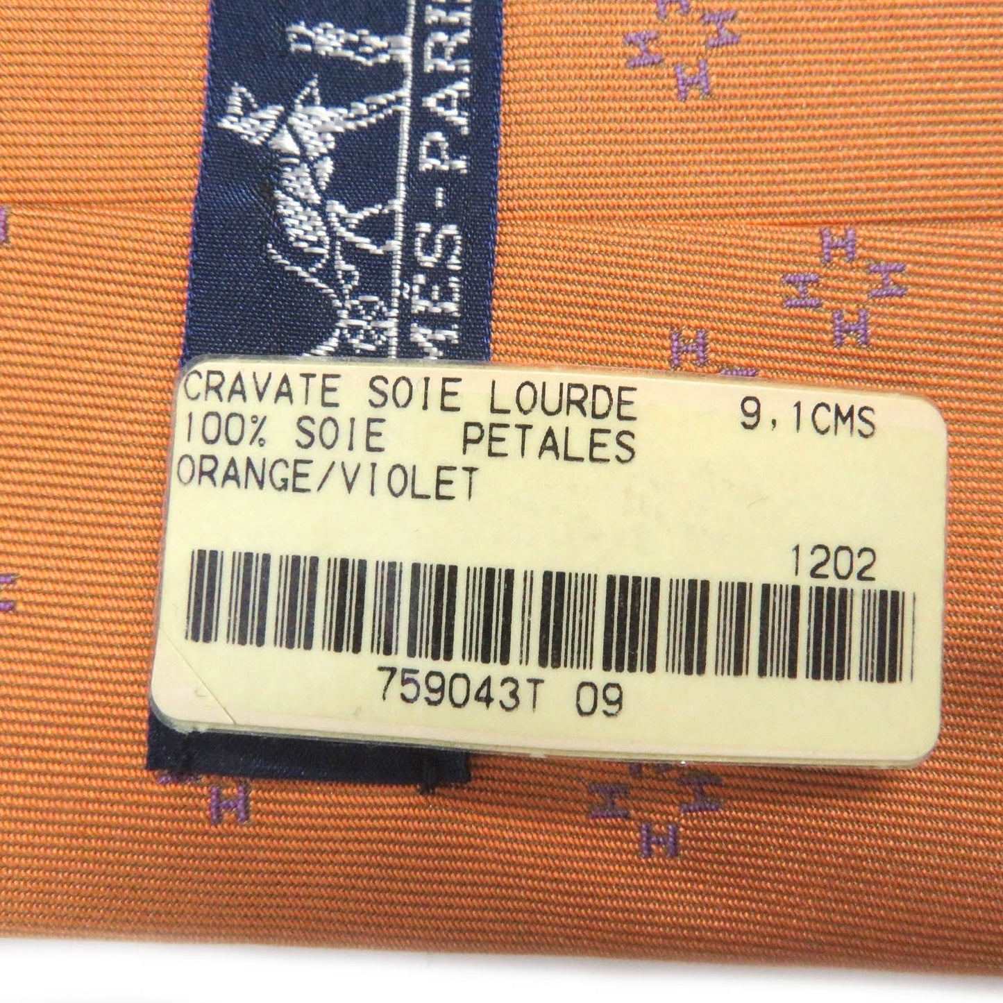 HERMES tie silk Orange