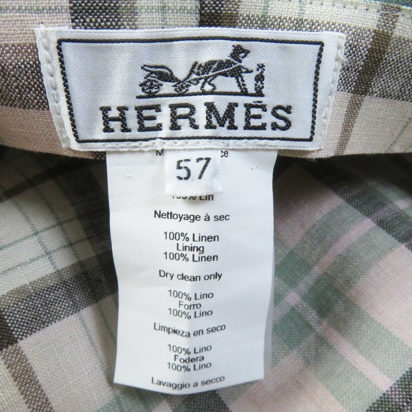 HERMES Casquette linen khaki Paola 57