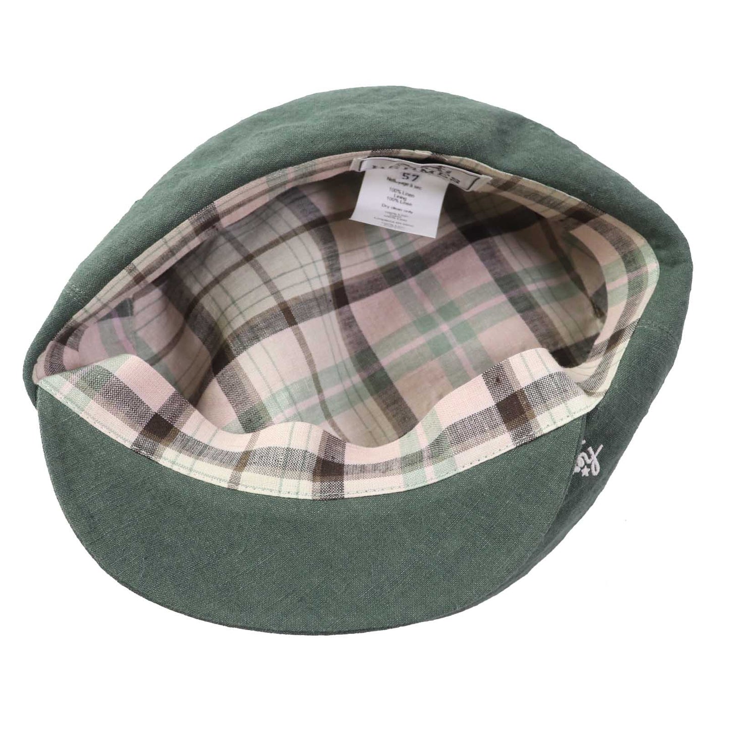 HERMES Casquette linen khaki Paola 57