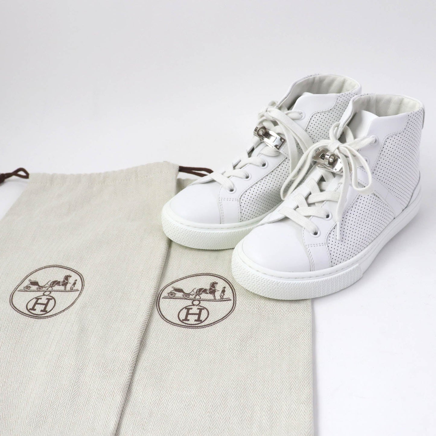 HERMES High cut sneakers Main: Leather white Daydream Women 35 Used