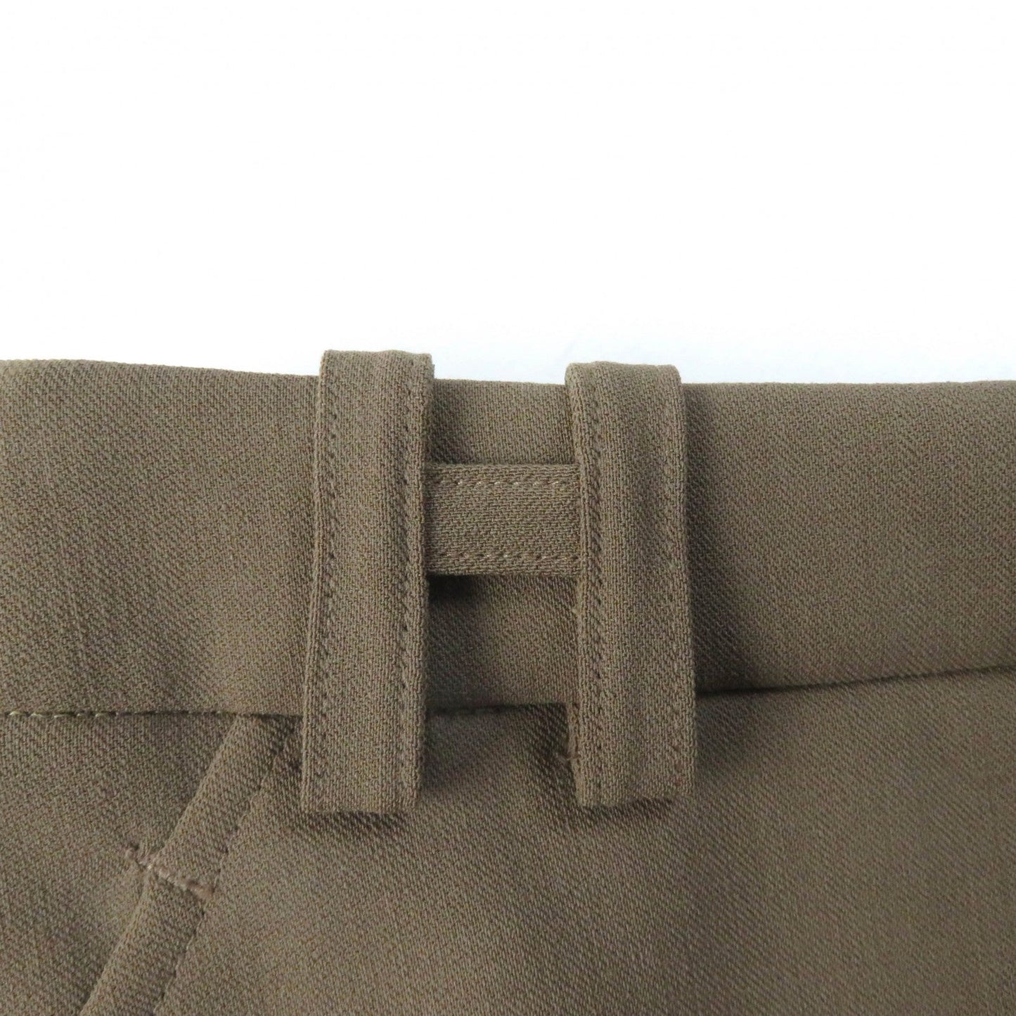 HERMES Tight Skirt wool Brown 34