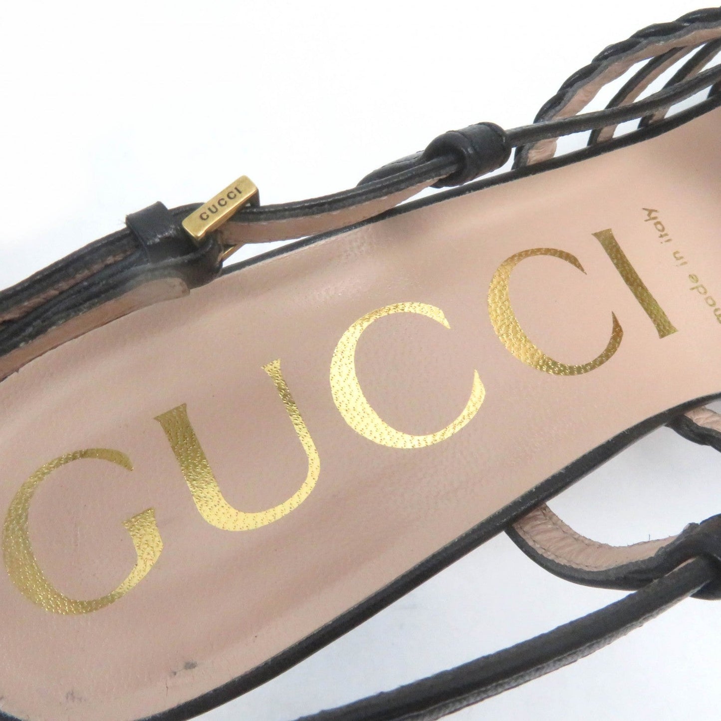 GUCCI Sandals leather black 38