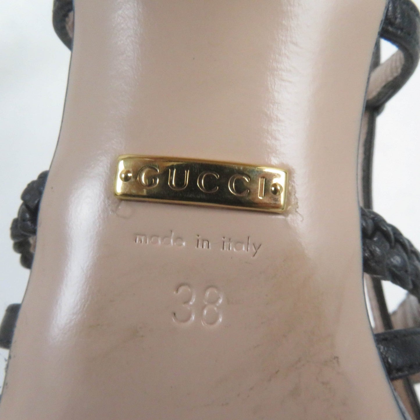 GUCCI Sandals leather black 38